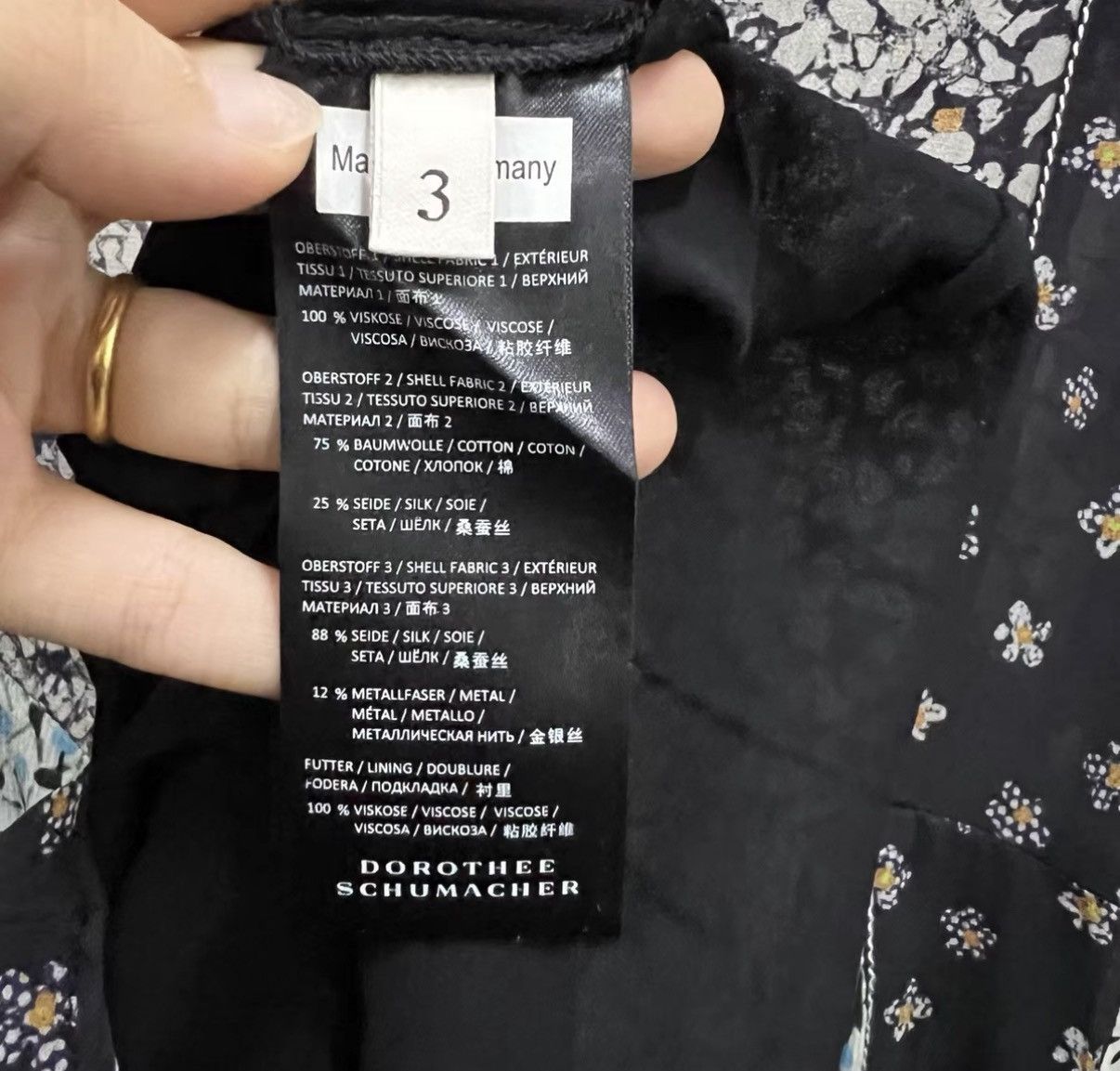 DOROTHEE SCHUMACHER Dorothee Schumacher Spliced Floral V-neck Dress J41 Size S / US 4 / IT 40 - 3 Thumbnail