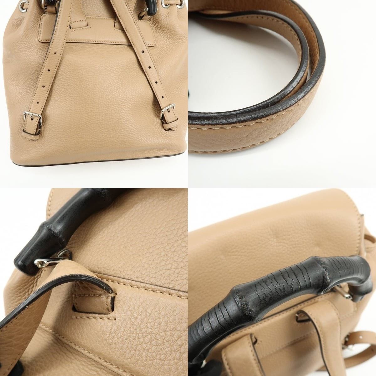 Gucci Gucci Bamboo Tassel Calfskin Backpack Tan Size ONE SIZE - 4 Thumbnail