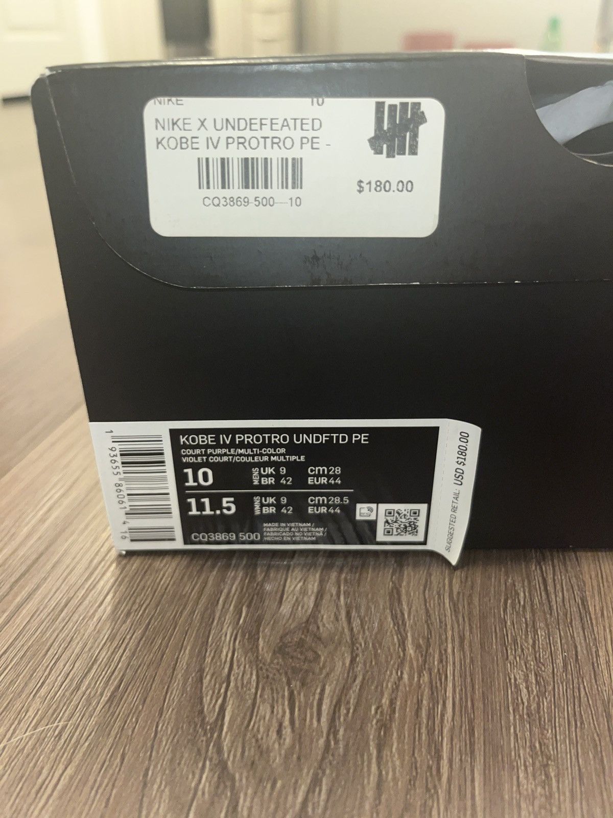 Other Nike Kobe 4 Protro Undefeated Los Angeles Lakers Size US 10 / EU 43 - 8 Thumbnail