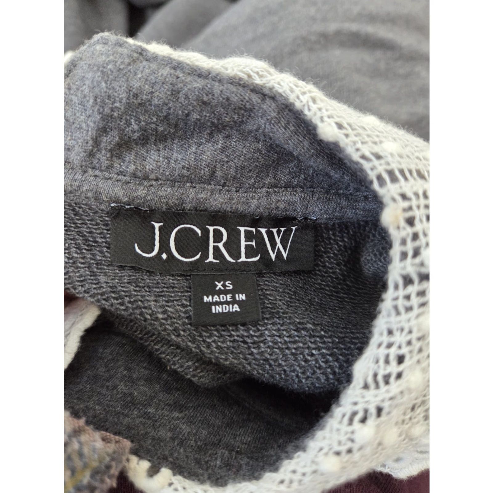 J.Crew J.CREW Lace Collared Sweatshirt Dark Gray XS Sweatshirt Womens Pullover Collared Lace 90s? Size XS / US 0-2 / IT 36-38 - 4 Thumbnail