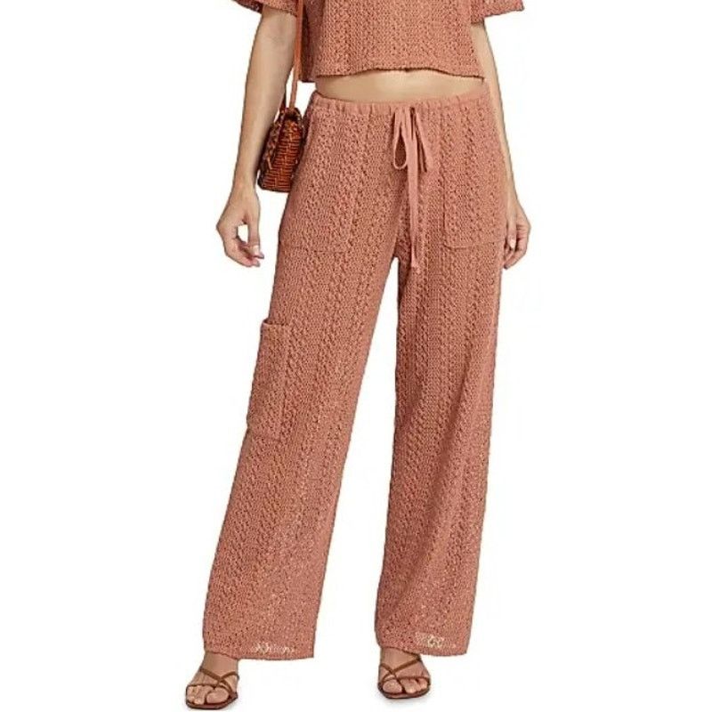 Splendid NWT Splendid Women's Finley Crochet Cargo Pants Cover-up L Size 32" / US 10 / IT 46 - 1 Thumbnail