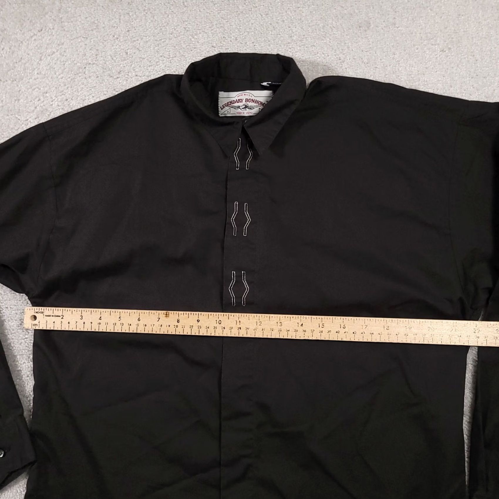 Vintage VINTAGE Bonhomme Button-Up Shirt Mens Medium Black Western Made In USA Shirt Size US M / EU 48-50 / 2 - 6 Thumbnail