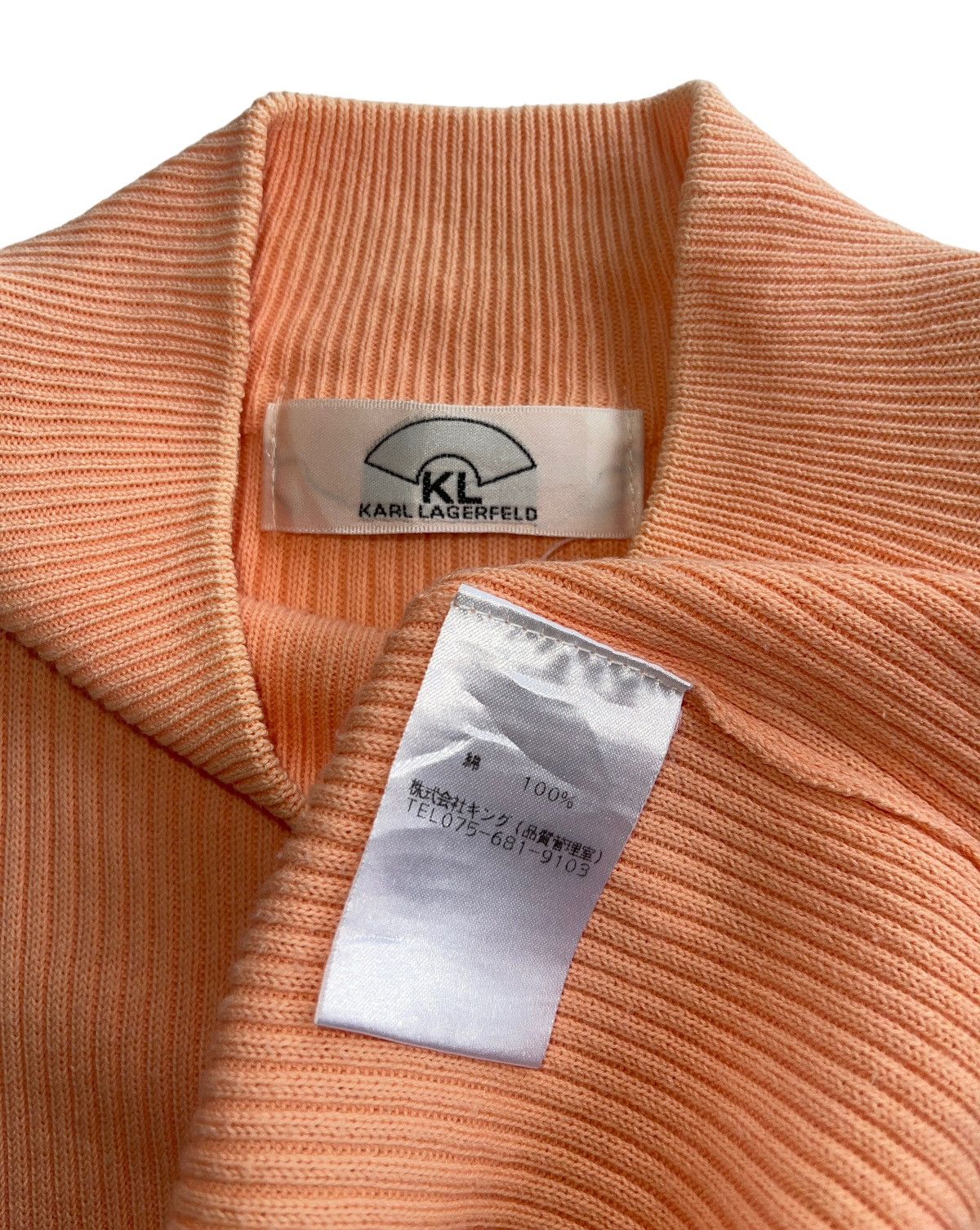 Karl Lagerfeld Mock-Neck Ribbed Elbow Sleeve Knit Size XS / US 0-2 / IT 36-38 - 5 Thumbnail