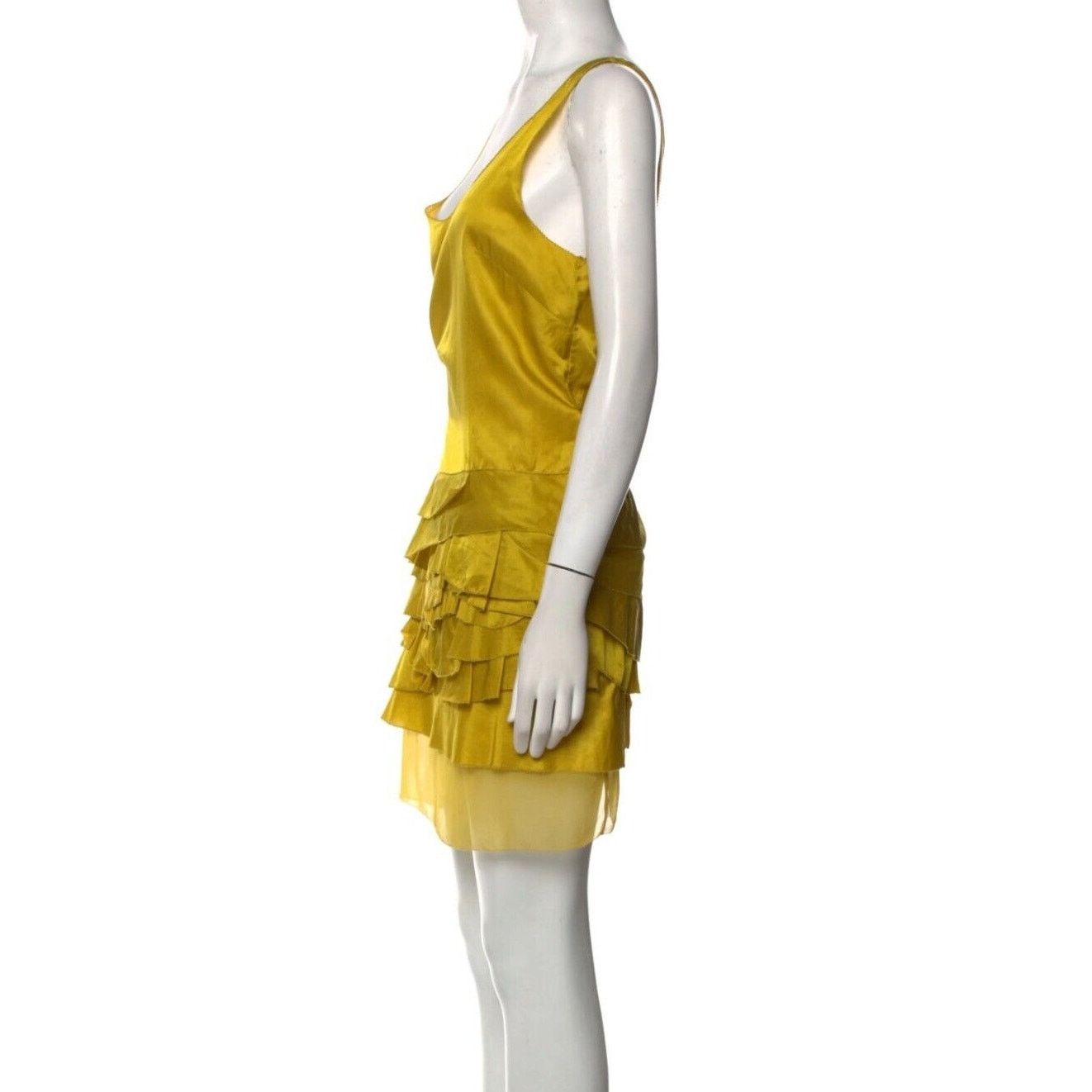 3.1 Phillip Lim 3.1 Phillip Lim Chartreus Yellow Silk Blend Tank Dress Mini Size XS / US 0-2 / IT 36-38 - 2 Thumbnail