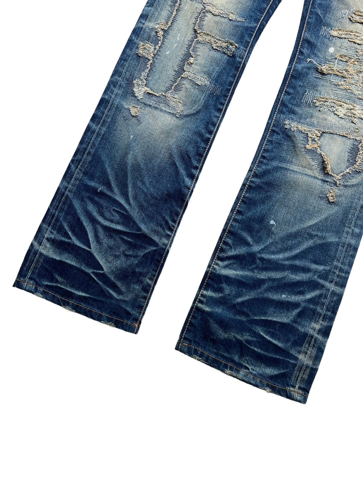 JACKROSE Jackrose 🇯🇵 Distressed Claw Mark Flare Denim Size US 33 - 5 Thumbnail