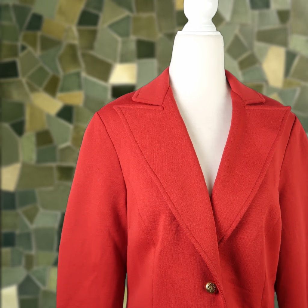 Vintage VINTAGE Alex Colman Blazer Jacket M Ru st Red Belted Button Front Women's 70s Slim Fit Workwear Casual Size M / US 6-8 / IT 42-44 - 1 Thumbnail