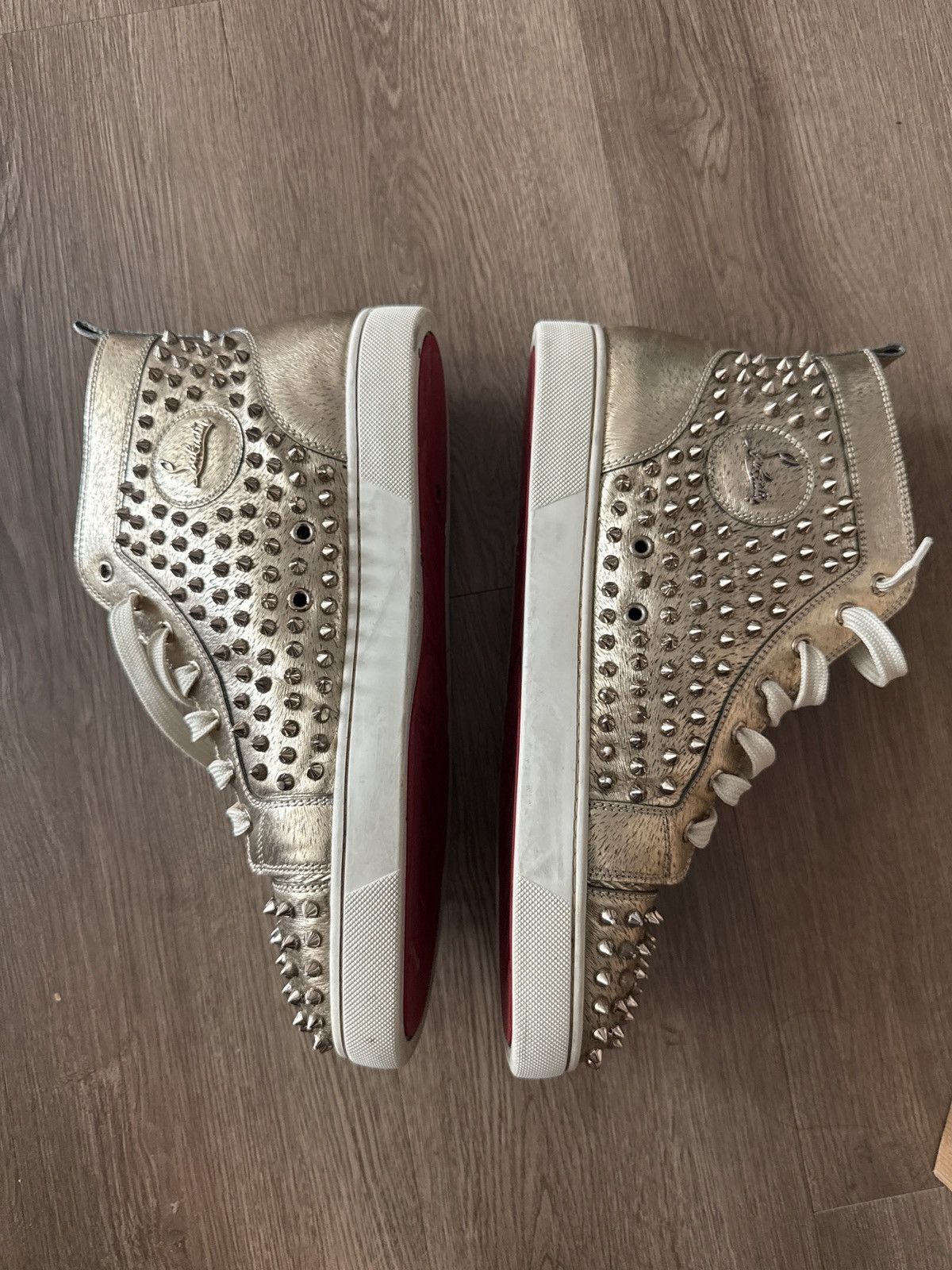 Christian Louboutin Louis flat laminato spikes Size US 12 / EU 45 - 8 Thumbnail
