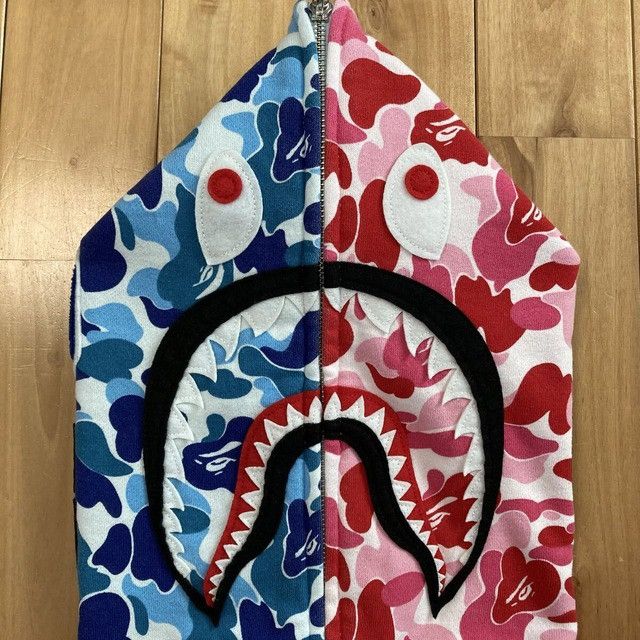Bape BAPE Separate Shark full zip hoodie ABC CAMO PINK × BLUE APE Size US M / EU 48-50 / 2 - 4 Thumbnail