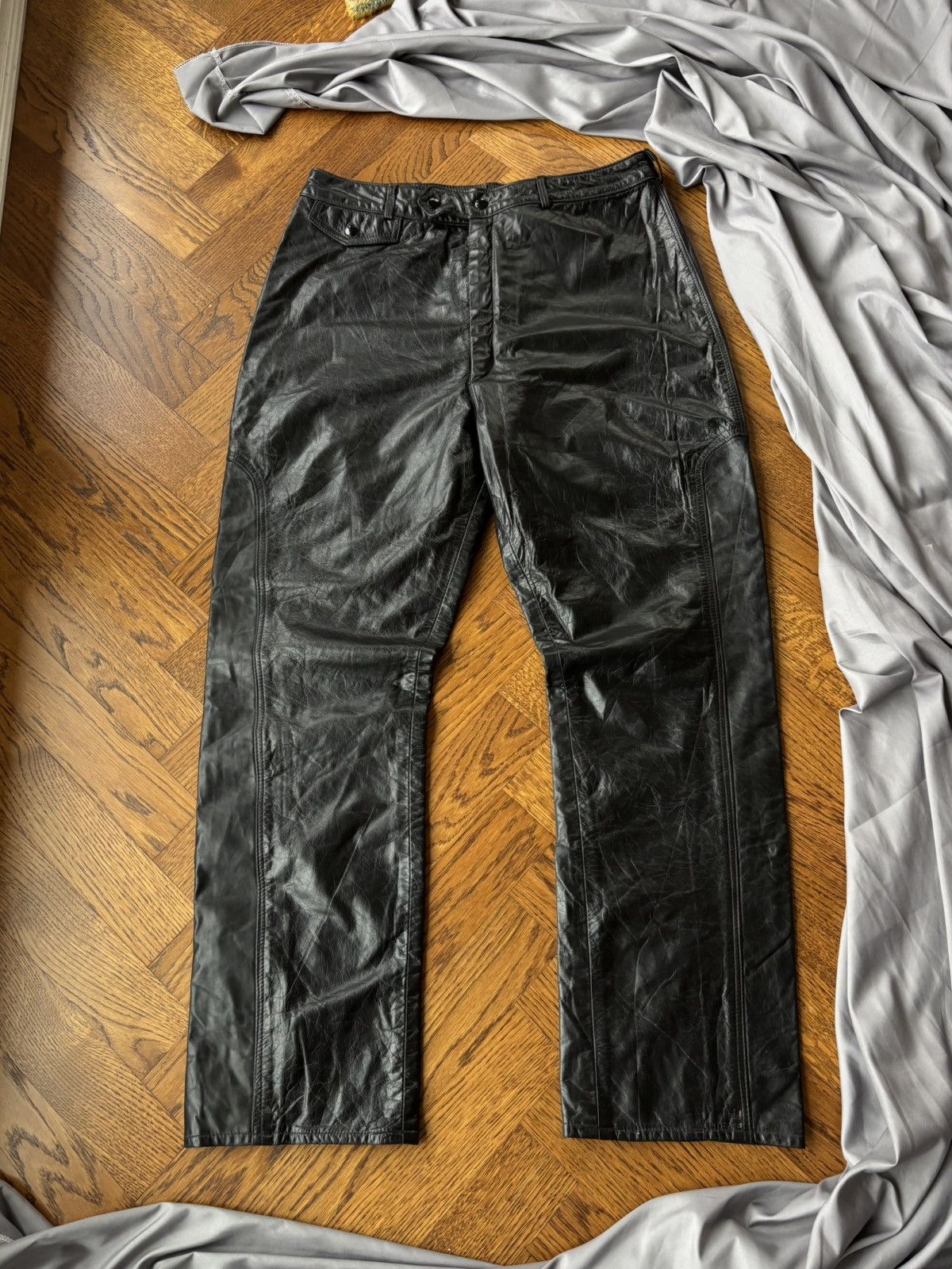 Schott × Vintage Vintage Brimaco Leather Pants 1960s British Cycle Acme Moto Size US 31 - 2 Thumbnail