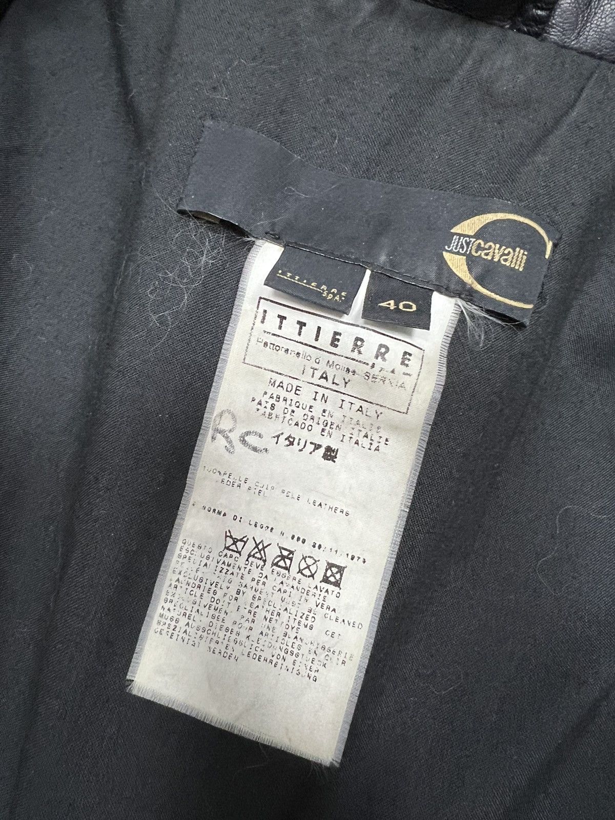 Just Cavalli × Roberto Cavalli Archive 00s Just Roberto Cavalli belted Leather Jacket Size S / US 4 / IT 40 - 5 Thumbnail