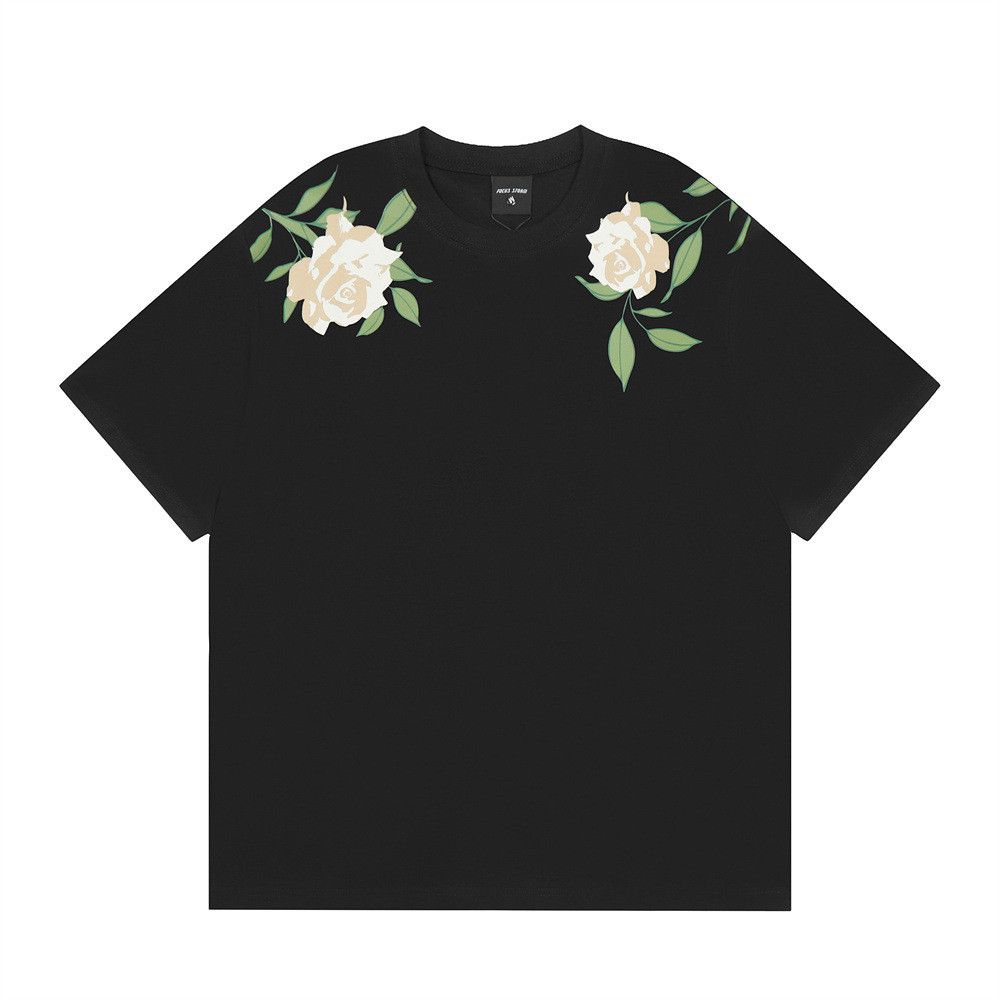 Japanese Brand × Vintage Street retro rose print pure cotton loose casual tee Size US M / EU 48-50 / 2 - 2 Thumbnail