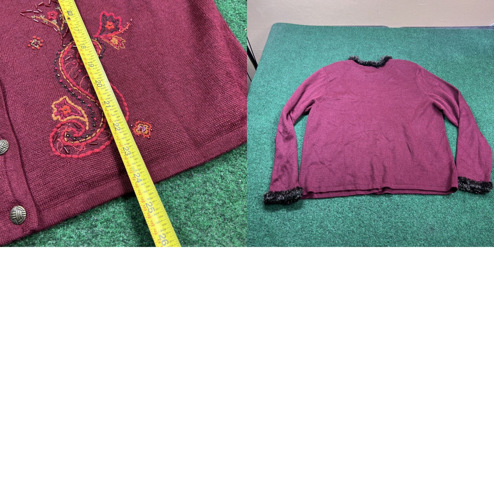 Vintage Vintage Koret Womens Sweater Red Size Large Button Dazzle Size L / US 10 / IT 46 - 8 Thumbnail