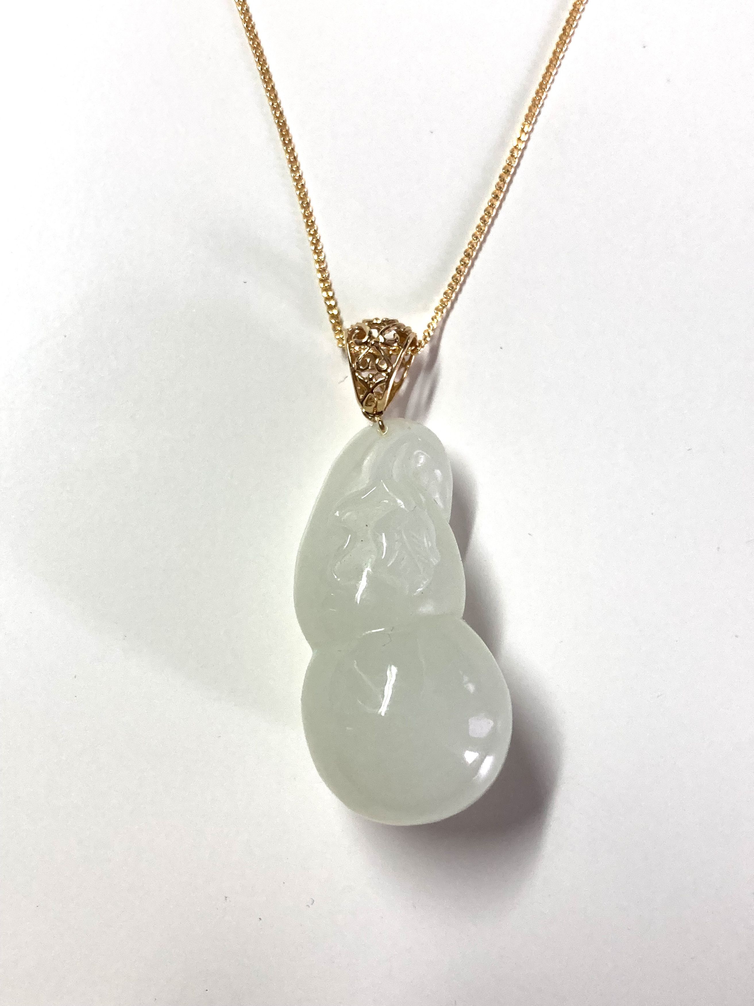Other 60014 Certified Jadeite jade White Hetian Gourd pendant Size ONE SIZE - 4 Thumbnail