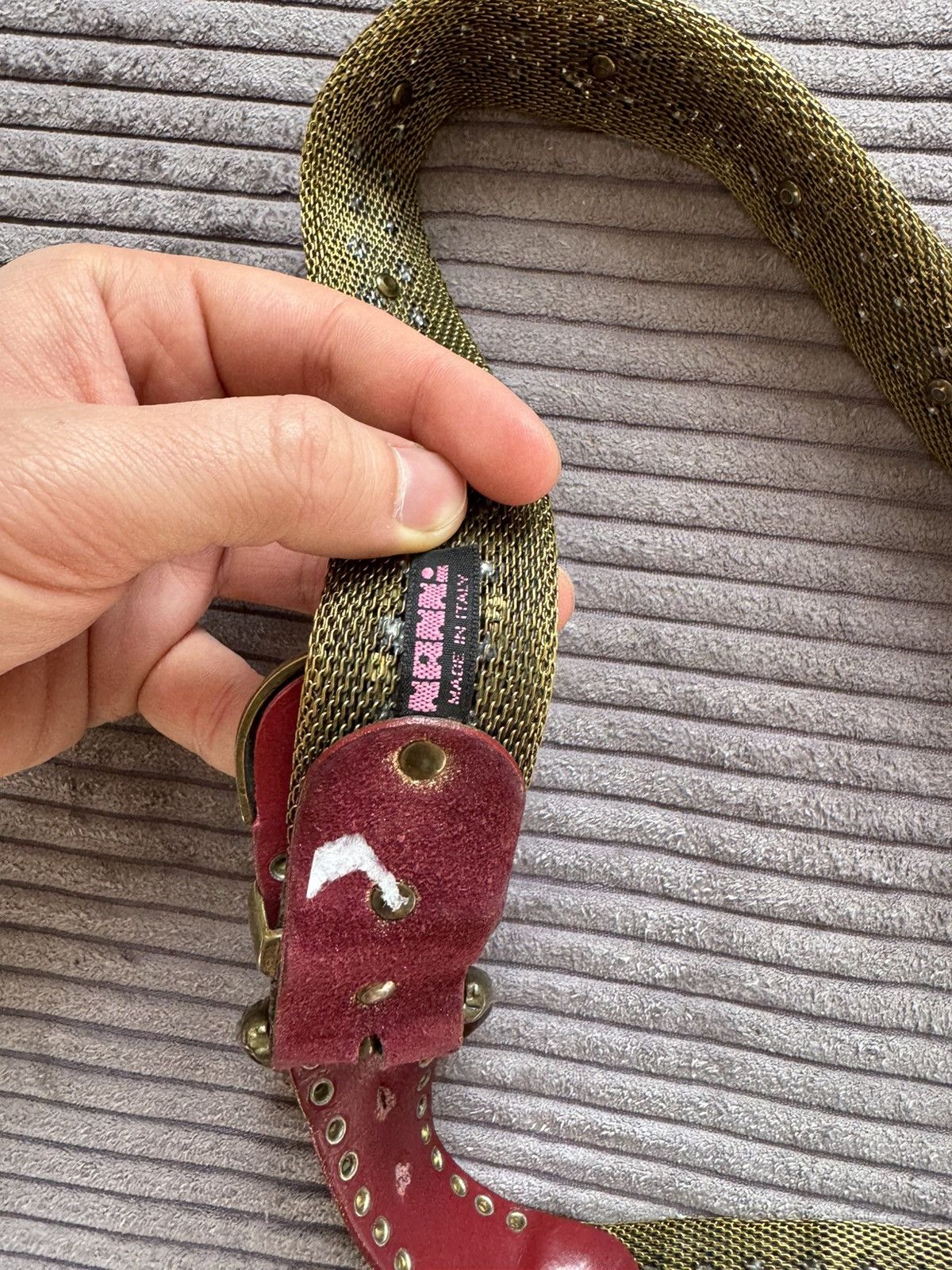 Other Nanni Milano Patchwork Metallic Italian Leather Belt 80cm Size ONE SIZE - 3 Thumbnail