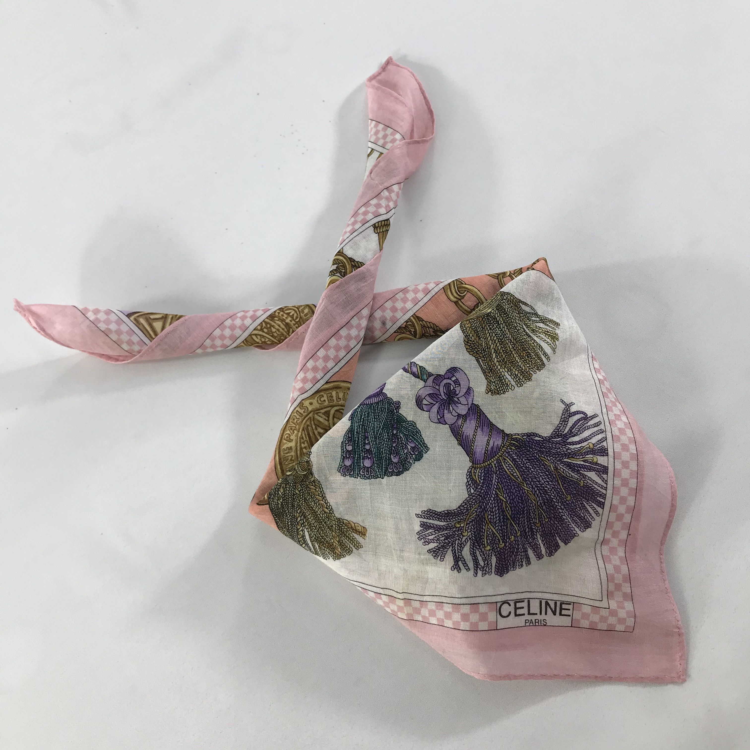 Celine × Vintage Celine Bandana / Handkerchief / Neckerchief - S1311 Size ONE SIZE - 4 Thumbnail
