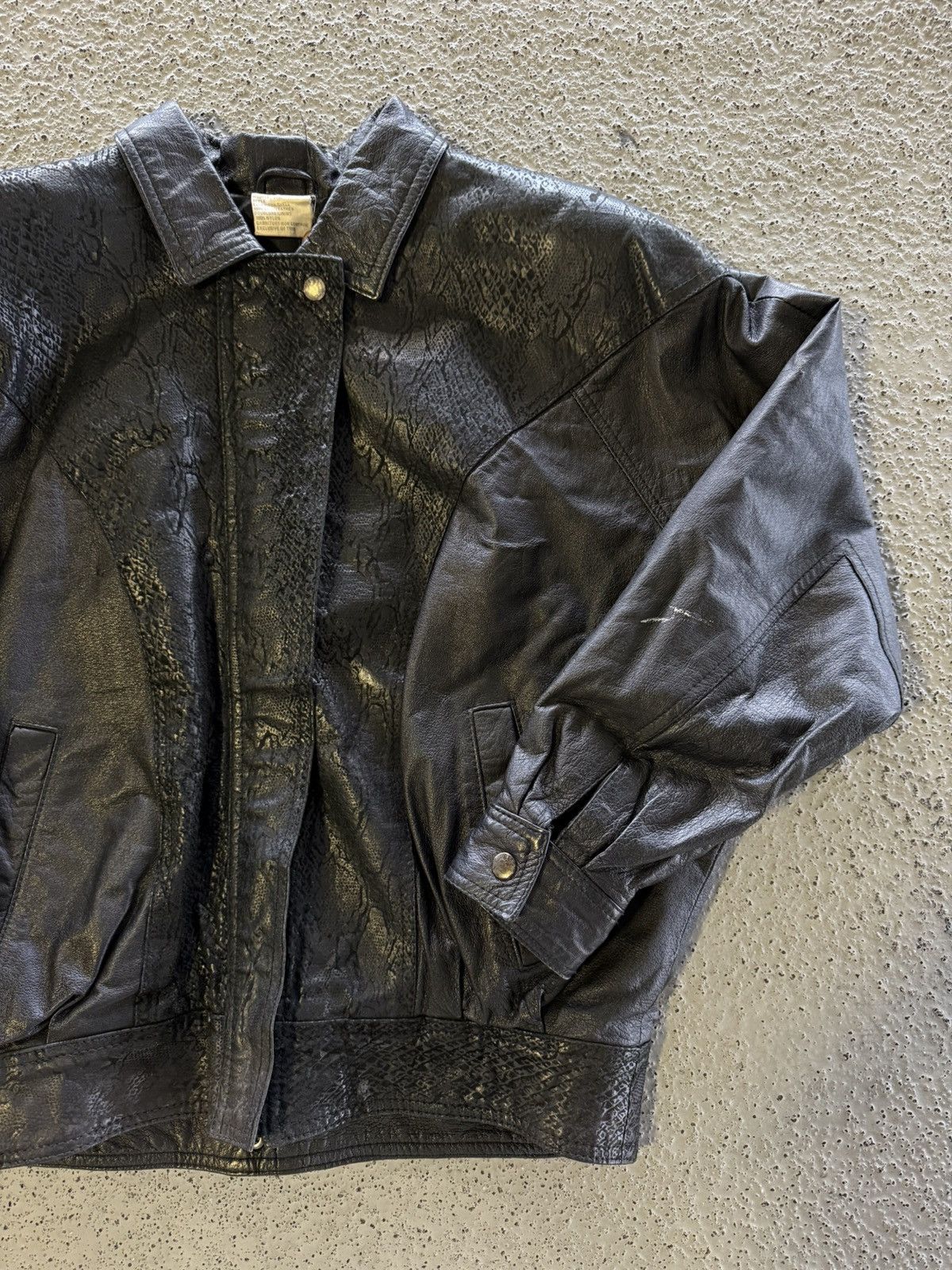 Japanese Brand × Vintage Crazy Vintage Leather French Made 90s Snakeskin USA Black Size US M / EU 48-50 / 2 - 4 Thumbnail