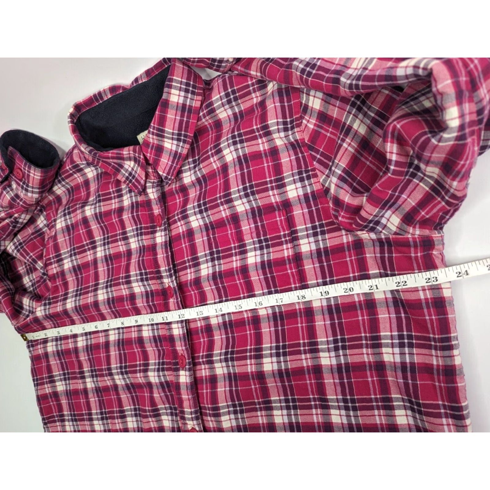 Vintage **L.L. Bean Women's Large Pink Plaid Flannel Shacket** User: L.L. Bean Women's Large Pink Plaid Flannel Shacket Size L / US 10 / IT 46 - 5 Thumbnail