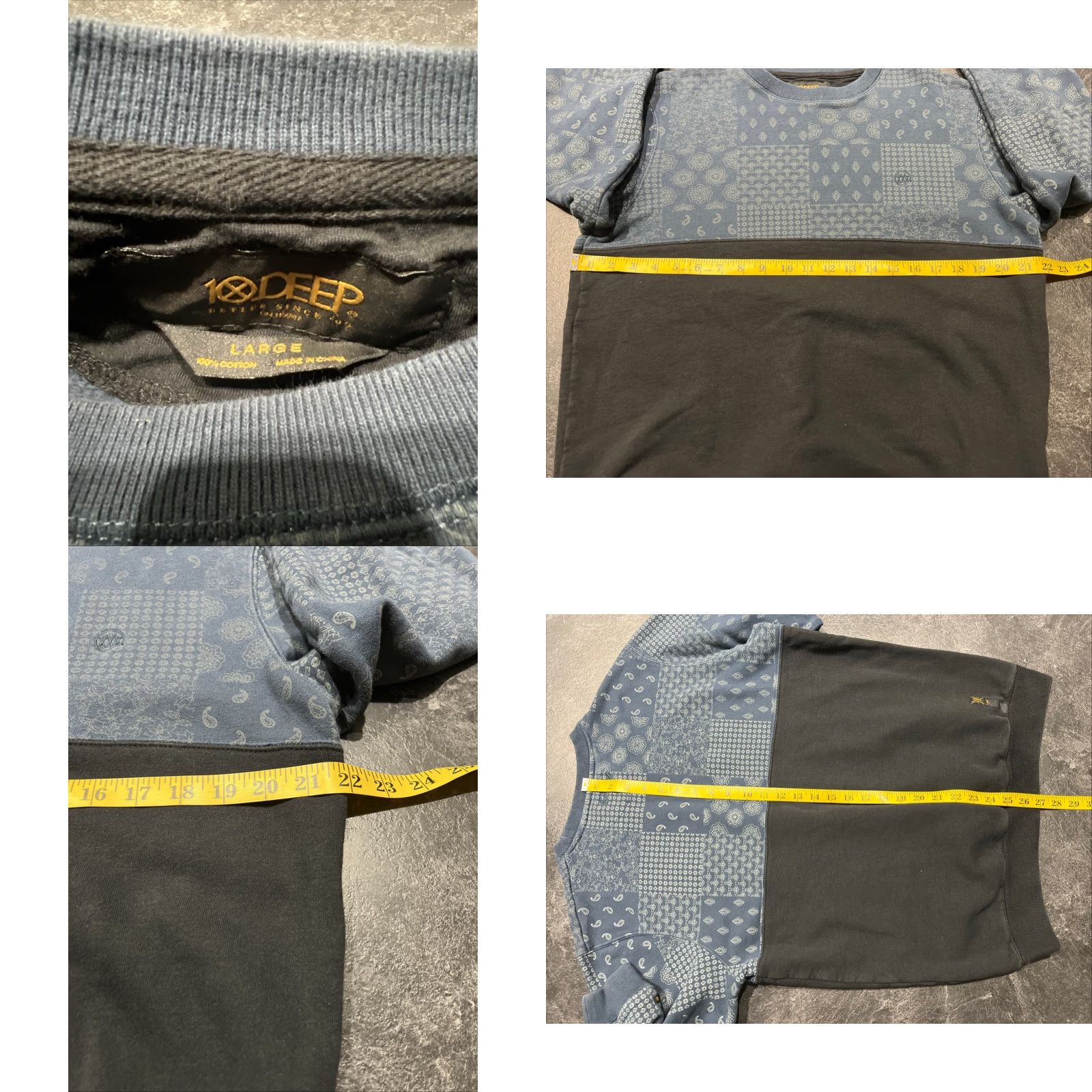 Vintage 10 Deep Mens Sweatshirt Crew Neck Pullover Size L Blue Cotton Long Sleeve Modern Crew Neck Sweatshirt Mens L Size US L / EU 52-54 / 3 - 8 Thumbnail