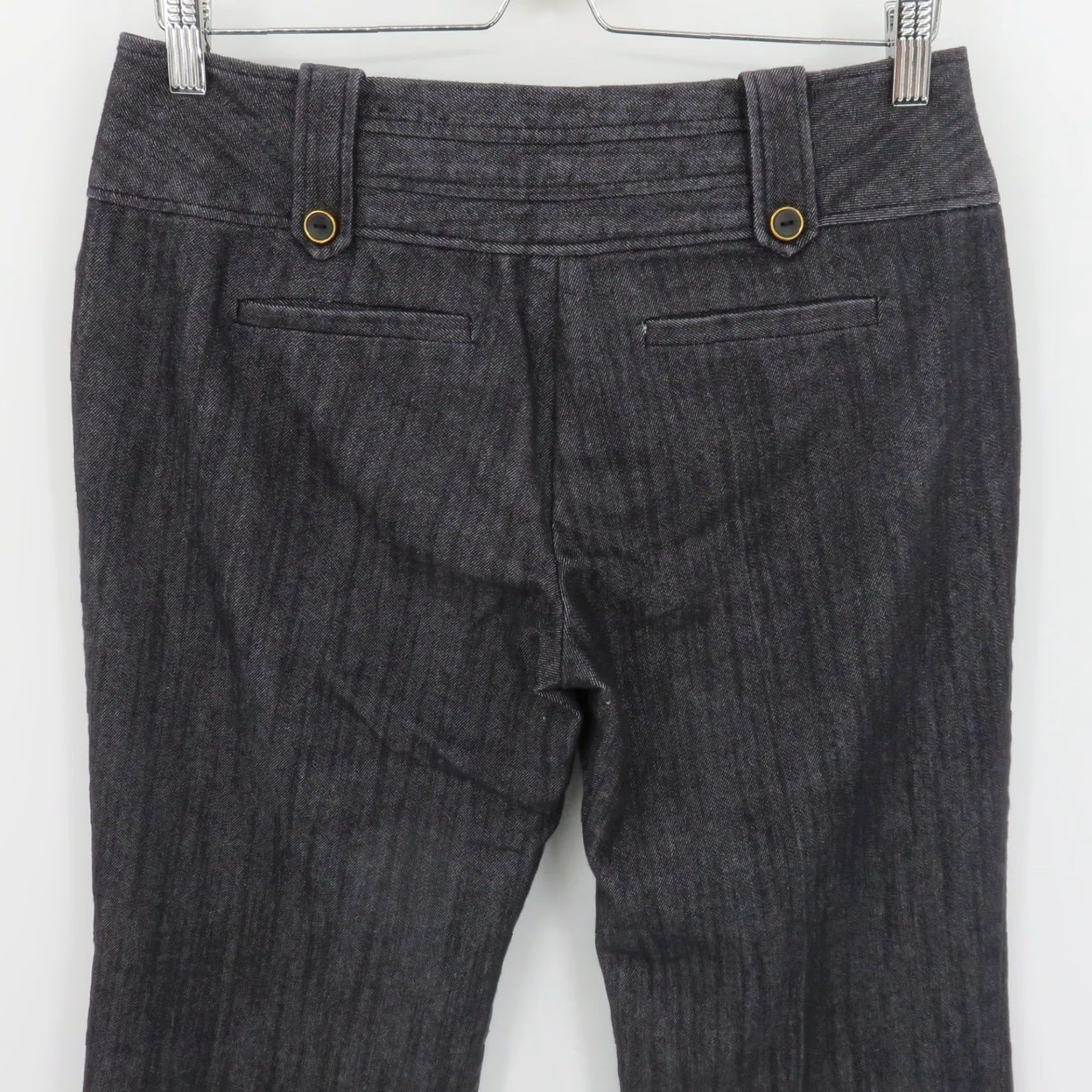 Vintage Maurices Women 10 Juniors 9 Dark Blue Gray Denim Flat Front Trouser Pants Y2K Size 32" / US 10 / IT 46 - 6 Thumbnail
