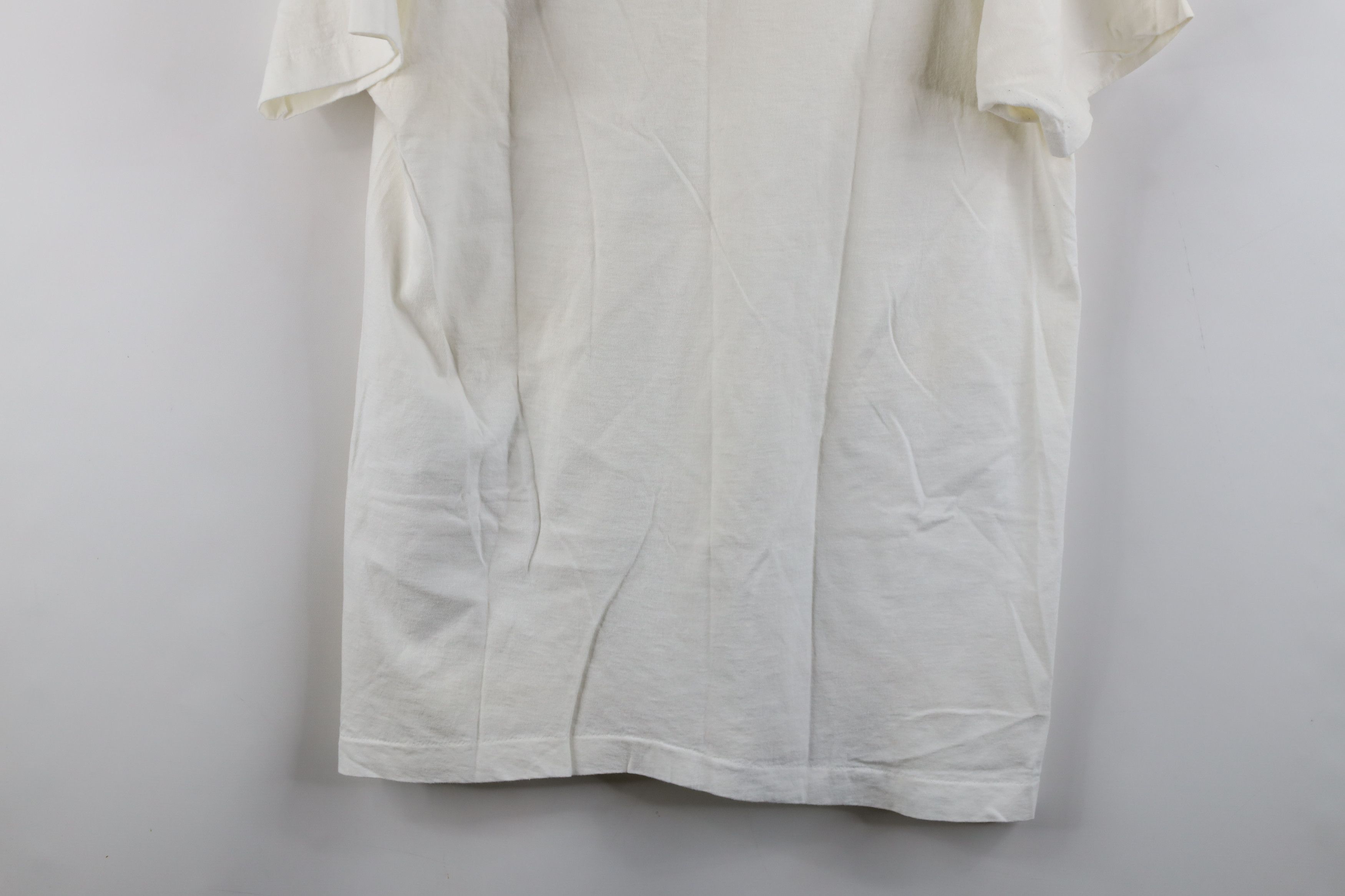 Vintage Vintage 70s Streetwear Blank Cotton V-Neck T-Shirt White USA Size US XL / EU 56 / 4 - 10 Thumbnail