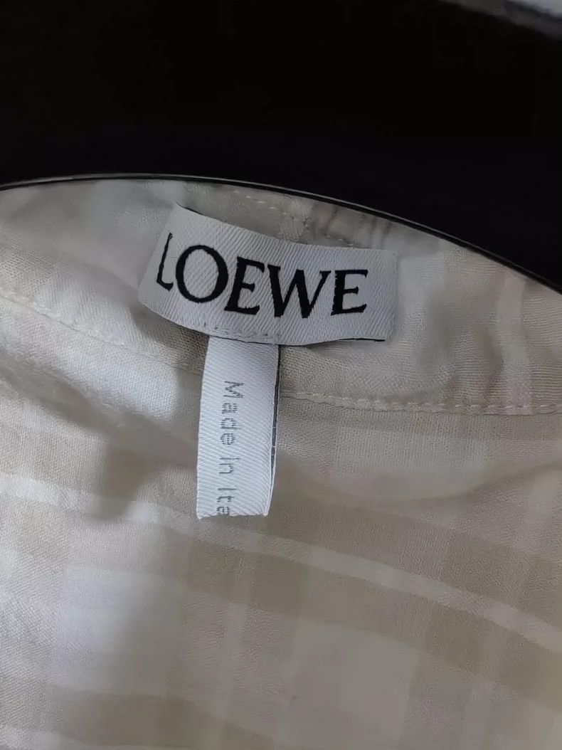 Loewe LOEWE Long sleeve shirt with patchwork plaid and leather b Size S / US 4 / IT 40 - 3 Thumbnail