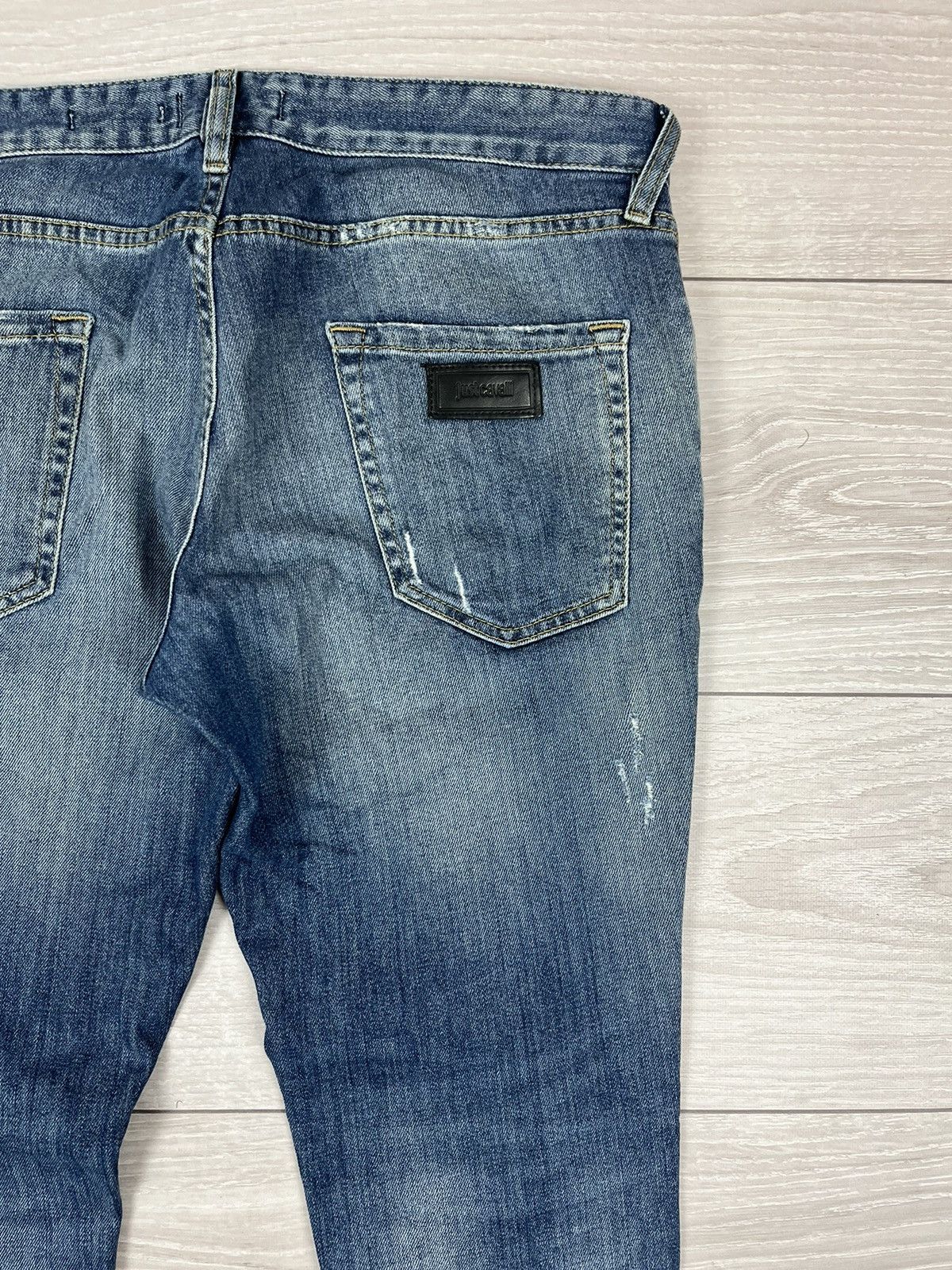 Just Cavalli Just Cavalli Italy Blue Denim Patchwork Slim Jeans Pants Size US 34 / EU 50 - 13 Thumbnail