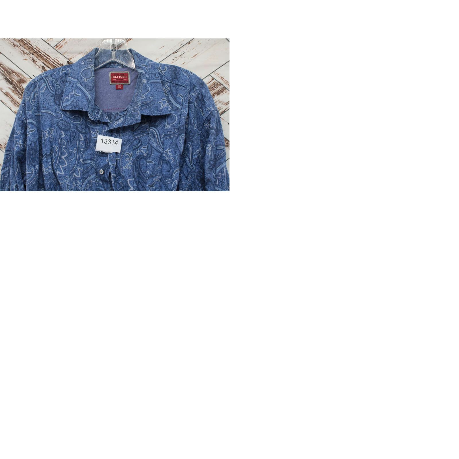 Tommy Hilfiger VINTAGE Tommy Hilfiger Shirt Mens L Blue Paisley Red Label Patch Work Flip Cuff Size US L / EU 52-54 / 3 - 10 Thumbnail