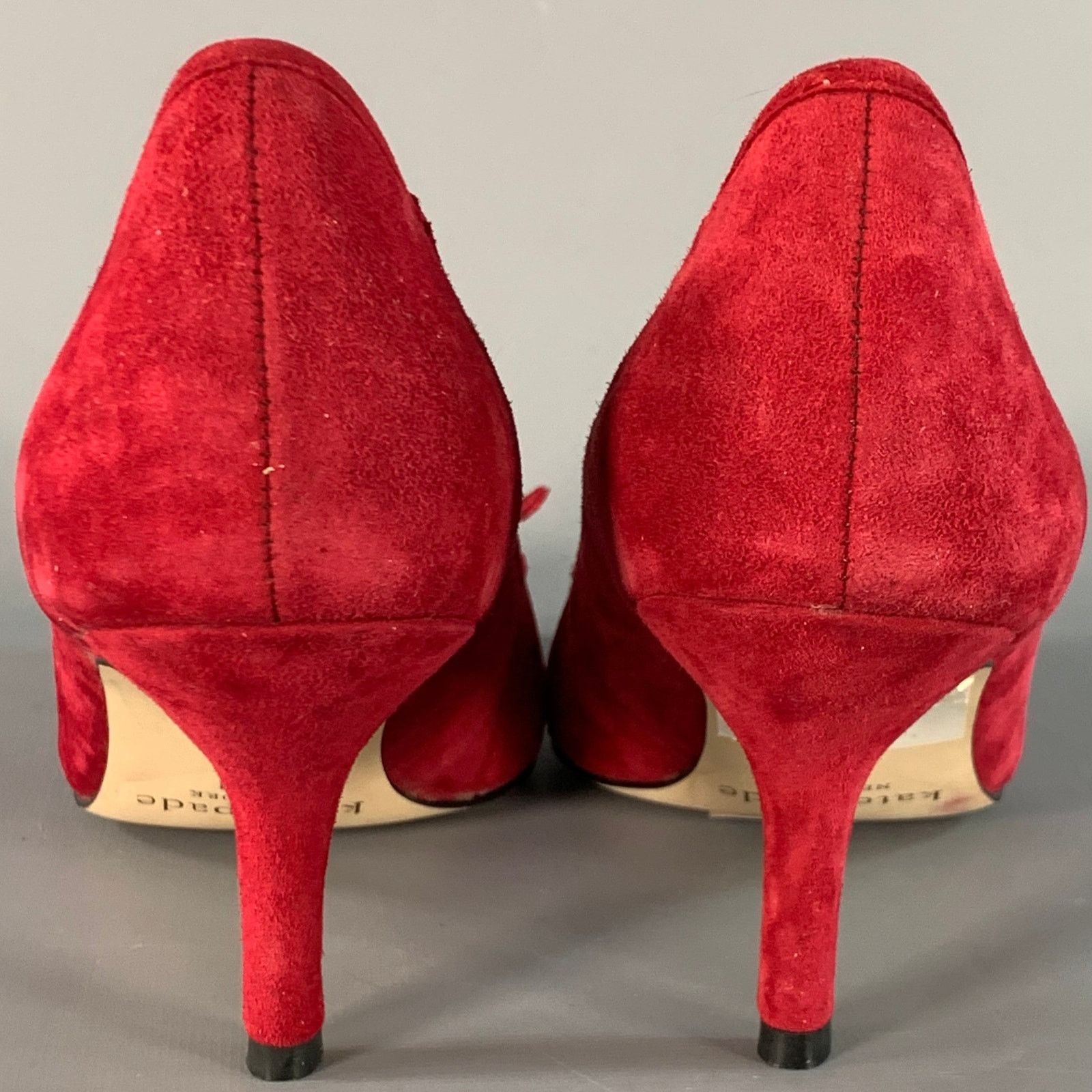 Kate Spade Size 7.5 Burgundy Suede Floral Applique Kitten Heel Pumps Size US 7.5 / IT 37.5 - 3 Thumbnail