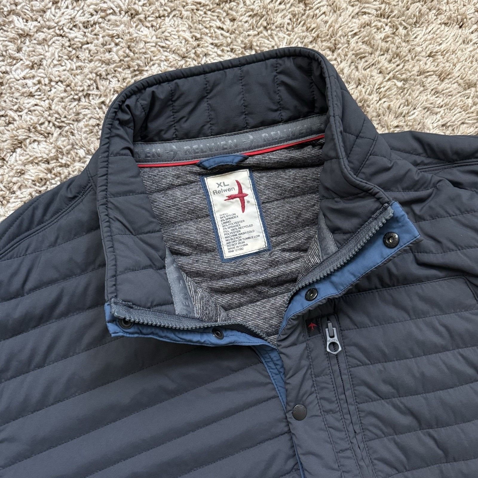 Relwen Relwen Windzip Jacket Gray Blue Huckberry Insulated Puffer Size US XL / EU 56 / 4 - 3 Thumbnail