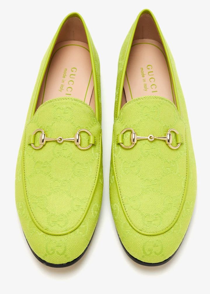 Gucci oc11z0126 Women's Gucci Jordan Loafers in Green Size US 9 / IT 39 - 4 Thumbnail