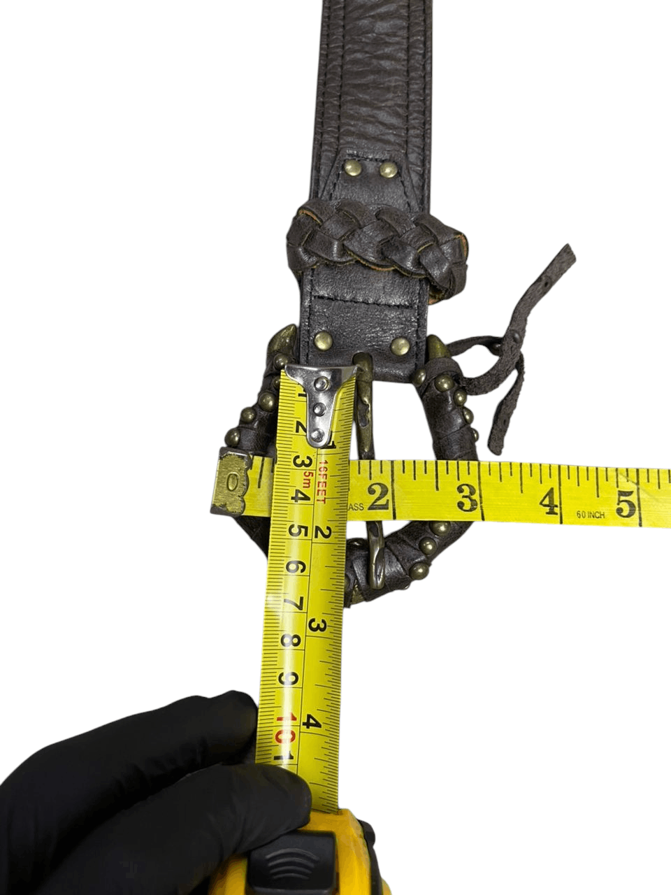 Seditionaries Hamdmade Leather with Unique Buckle Leather Belts Size ONE SIZE - 6 Thumbnail