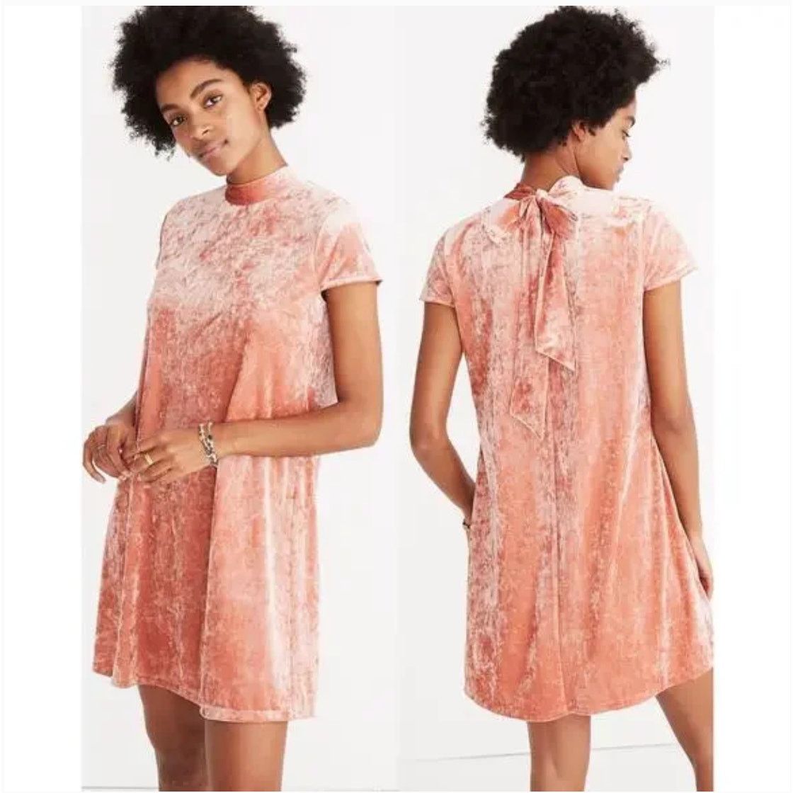 Madewell Madewell Crushed Velvet Mockneck Dress Small Size S / US 4 / IT 40 - 1 Thumbnail