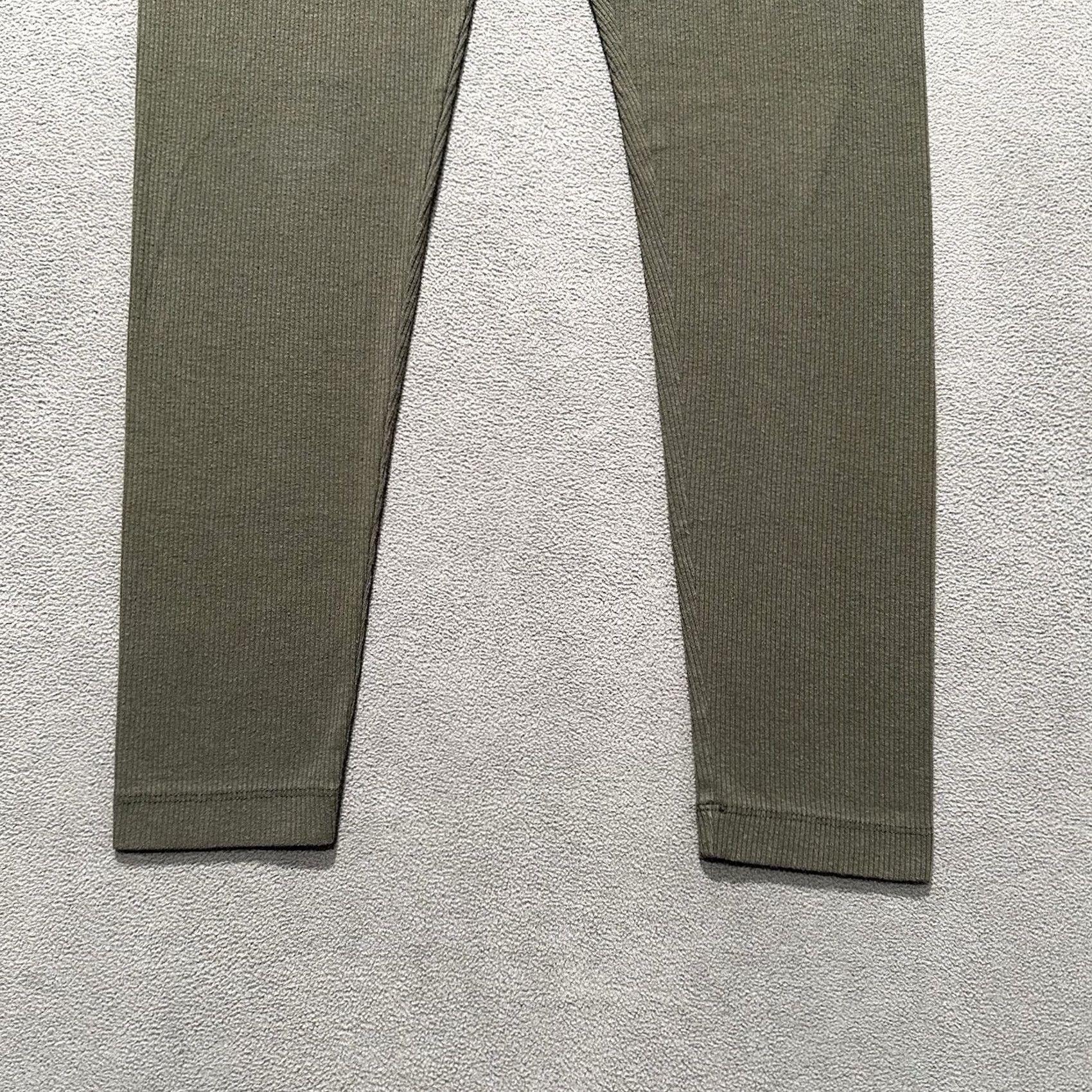 Old Navy Old Navy Leggings Womens Large Green Ribbed Lightweight Cotton blend Stretch EUC Size 36" / US 14 / IT 50 - 5 Thumbnail