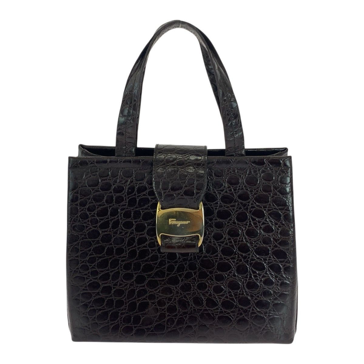 Salvatore Ferragamo Salvatore Ferragamo Salvatore Ferragamo Embossed Leather Handbag Leather Tote Bag AQ-218252 DUTY FREE for USA Size ONE SIZE - 1 Thumbnail