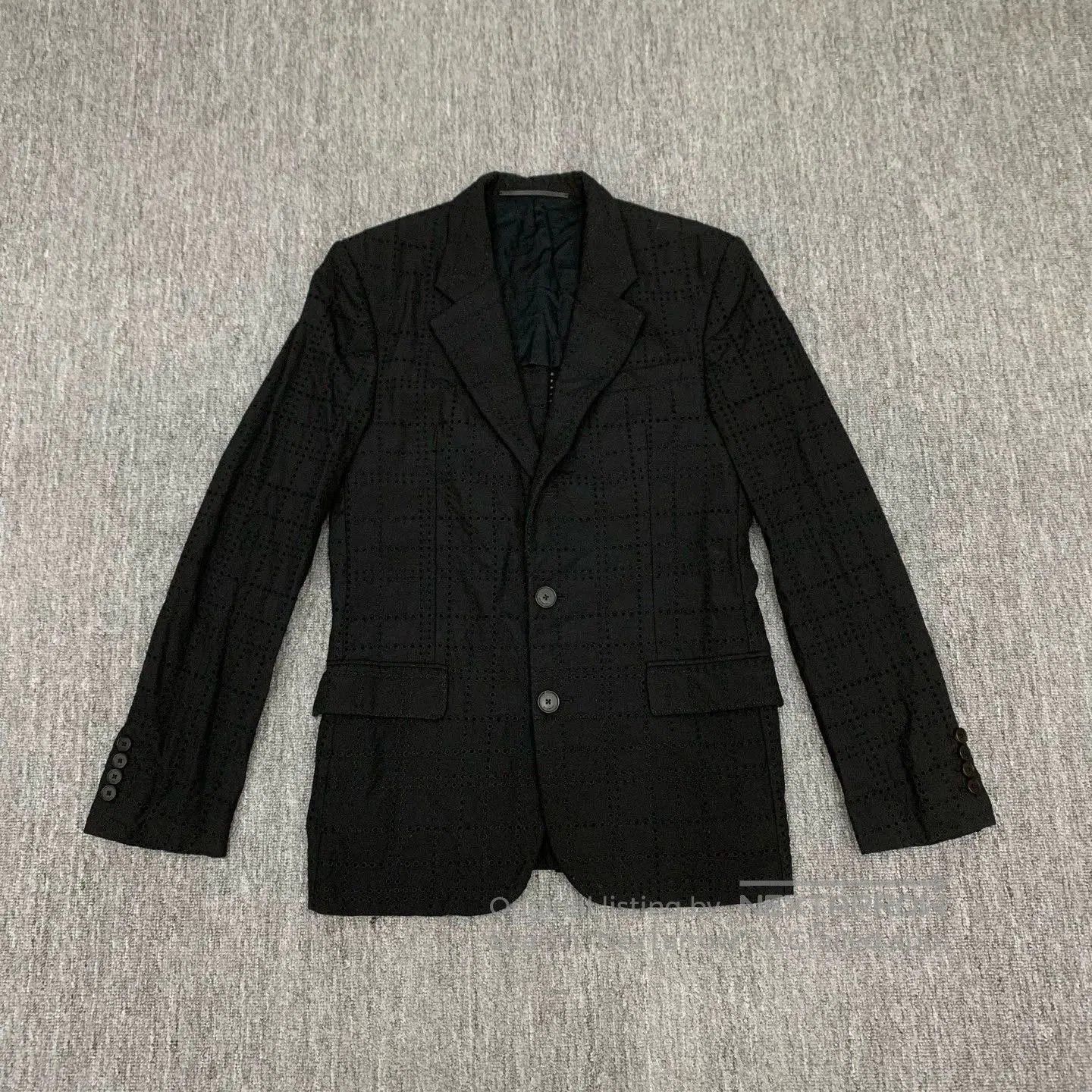 Givenchy givenchy black hollowed wool blazer coat. Size US L / EU 52-54 / 3 - 1 Thumbnail