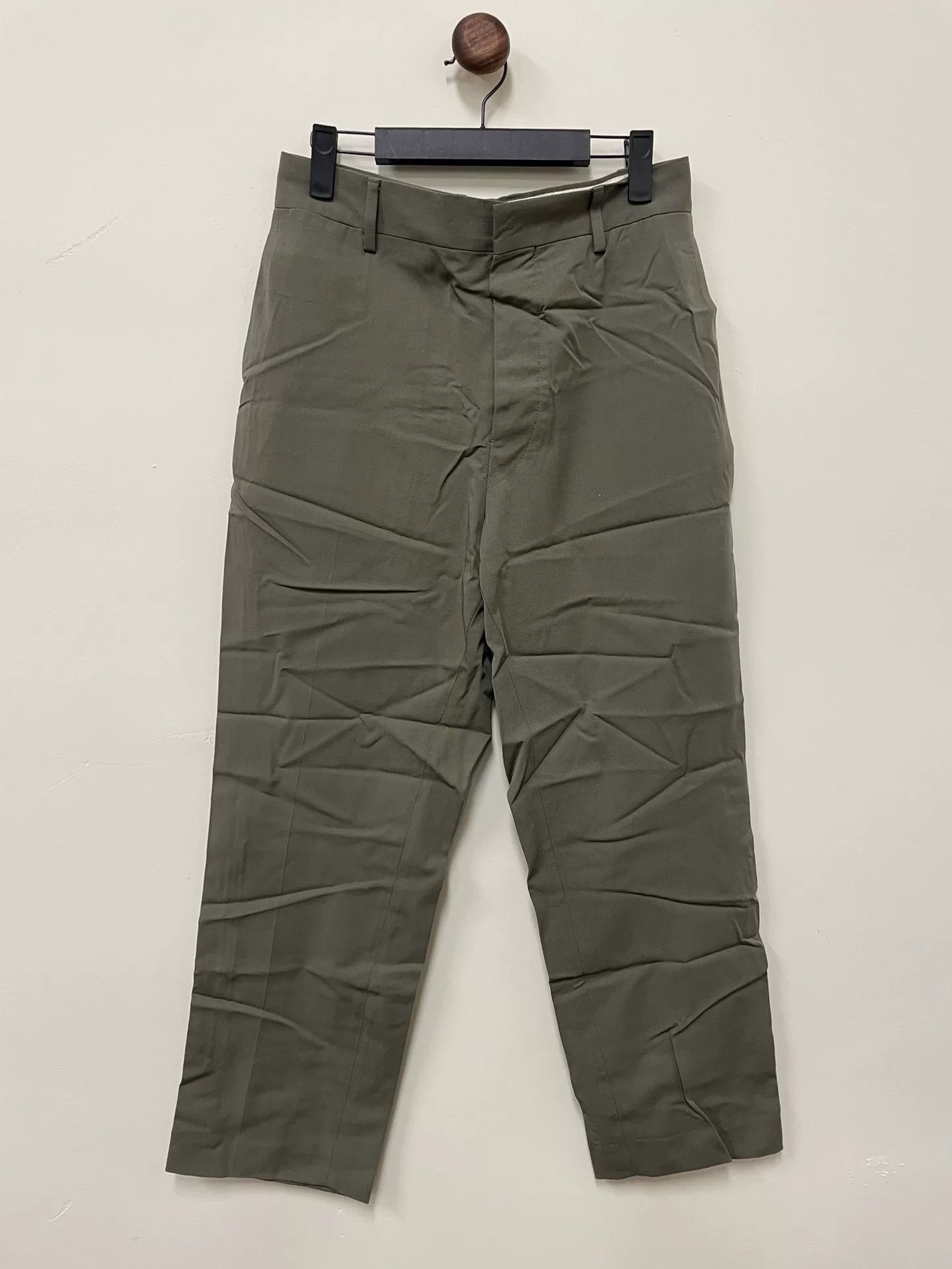Lemaire Lemaire Olive Green Wool Trousers Size US 30 / EU 46 - 1 Thumbnail