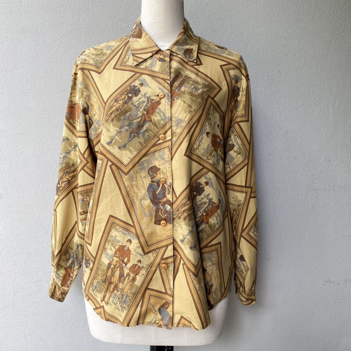 Burberry Vintage gold Equestrian Print Shirt