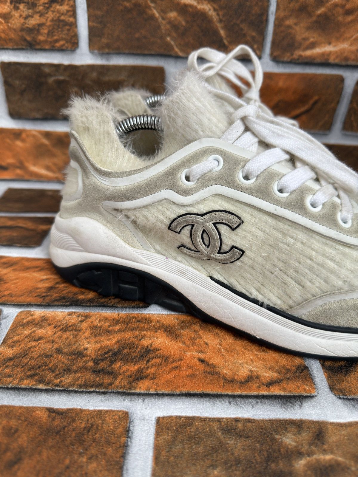 Chanel 🥶🔋 Suede Fabric Cc trainers Size US 8 / IT 38 - 7 Thumbnail