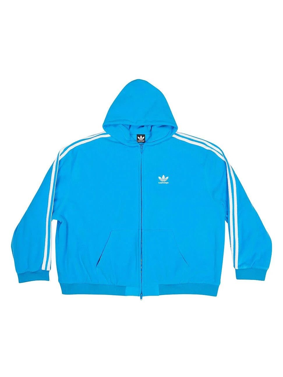 Adidas × Balenciaga o1bcso1str0924 Fleece Zip-Up Hoodie in Blue Size XS / US 0-2 / IT 36-38 - 1 Thumbnail