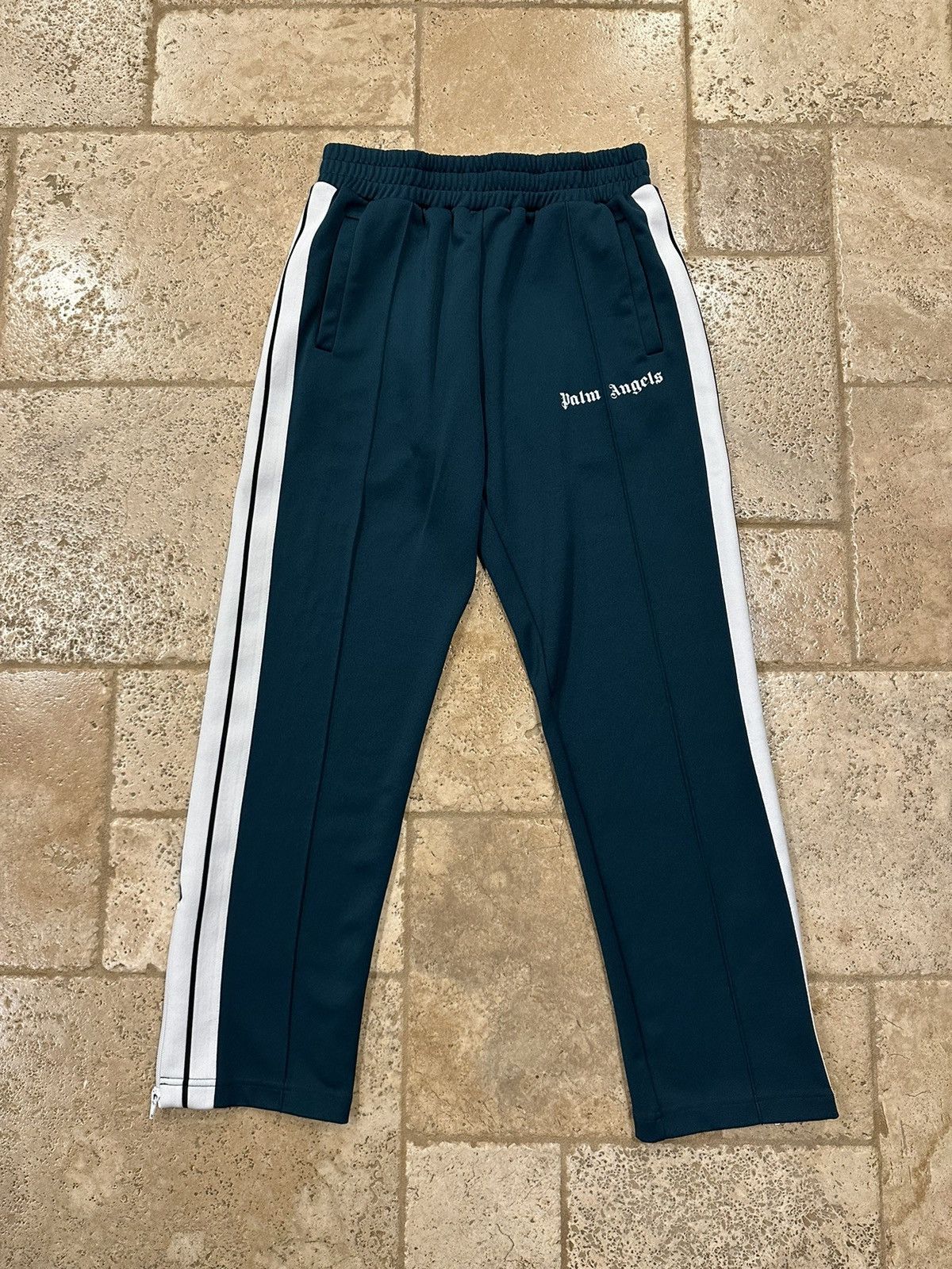 Palm Angels Palm Angels Forest Green Striped Track Pants Size US 34 / EU 50 - 1 Thumbnail