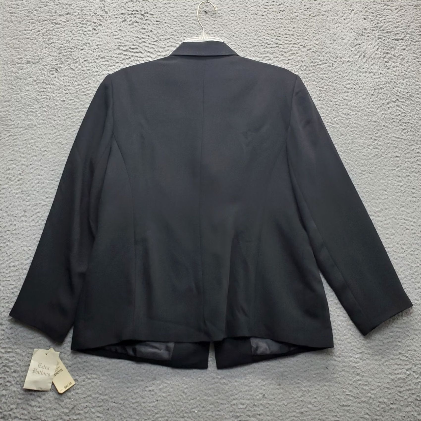 Vintage Style&co. Collection Blazer Jacket Womens Size 16P Black Notch Lapel Single Breasted Blazer Jacket Size XXL / US 16-18 / IT 52-54 - 2 Thumbnail