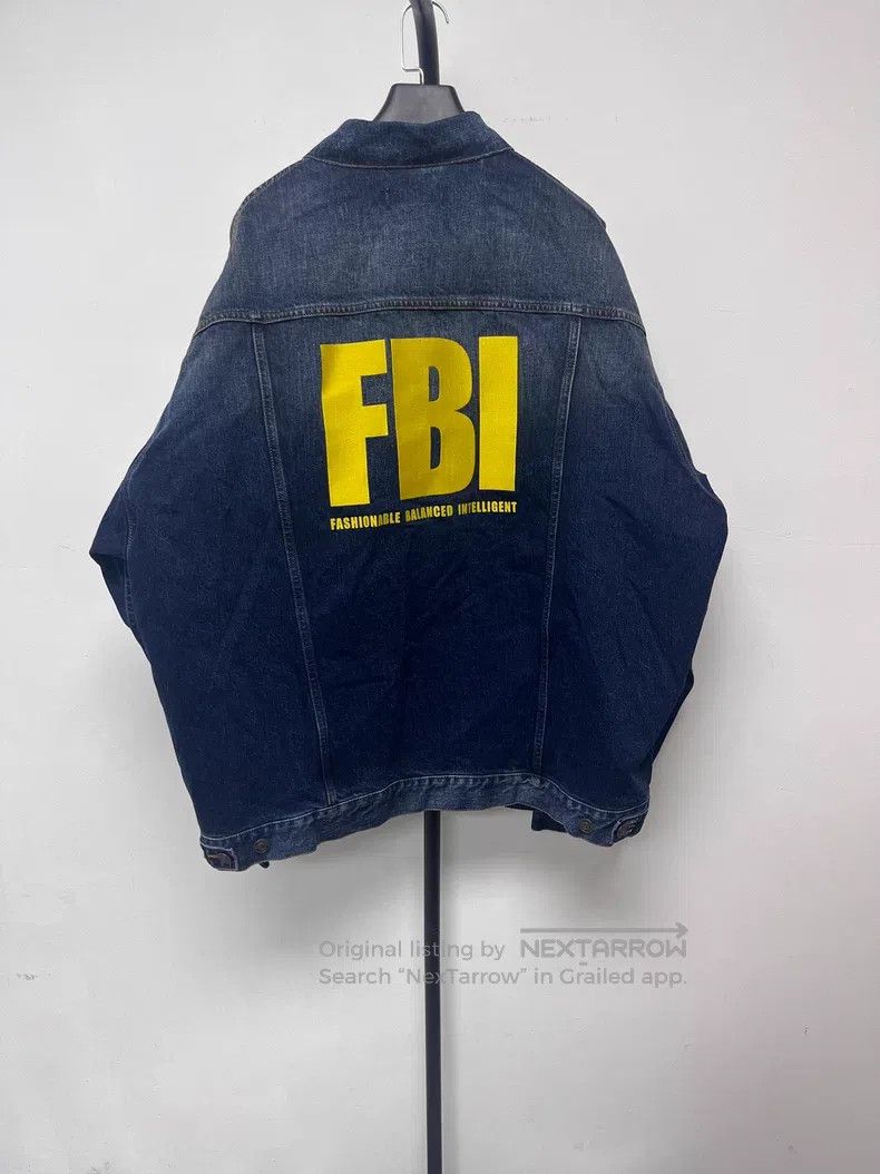 Balenciaga Balenciaga Logo Pattern Printed Denim Jacket Size US M / EU 48-50 / 2 - 1 Thumbnail