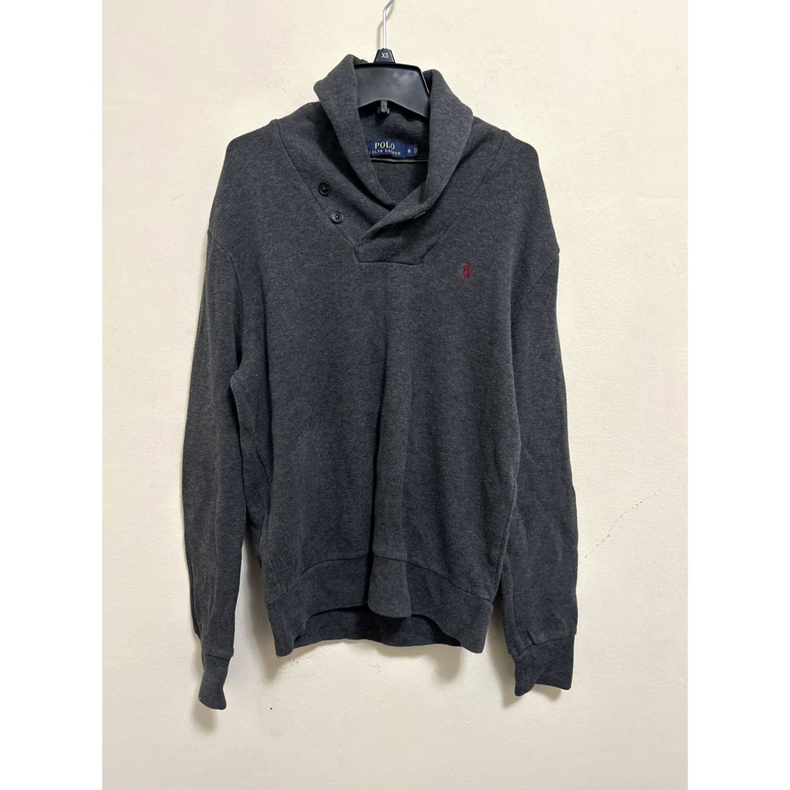 Polo Ralph Lauren Polo Ralph Lauren Sweater Mens S Gray Shawl Collar Leather Elbow Patch Logo Embroidered Knit Long Sleeve Pullover Cardigan Size US S / EU 44-46 / 1 - 2 Thumbnail