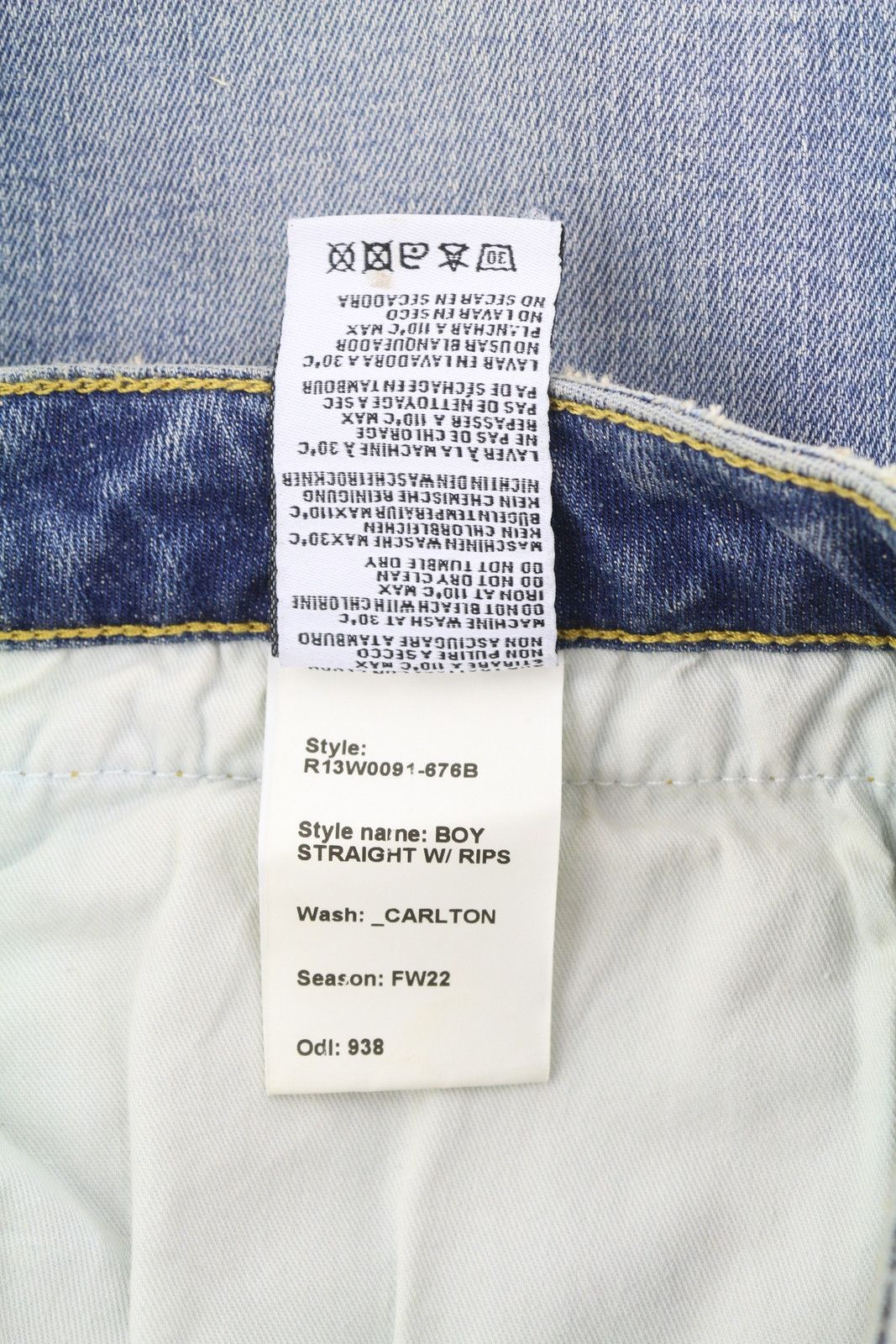 R13 BOY STRAIGHT RIPS 27 Carlton Distress Ankle Blue 85450 Size 27" / US 4 / IT 40 - 8 Thumbnail