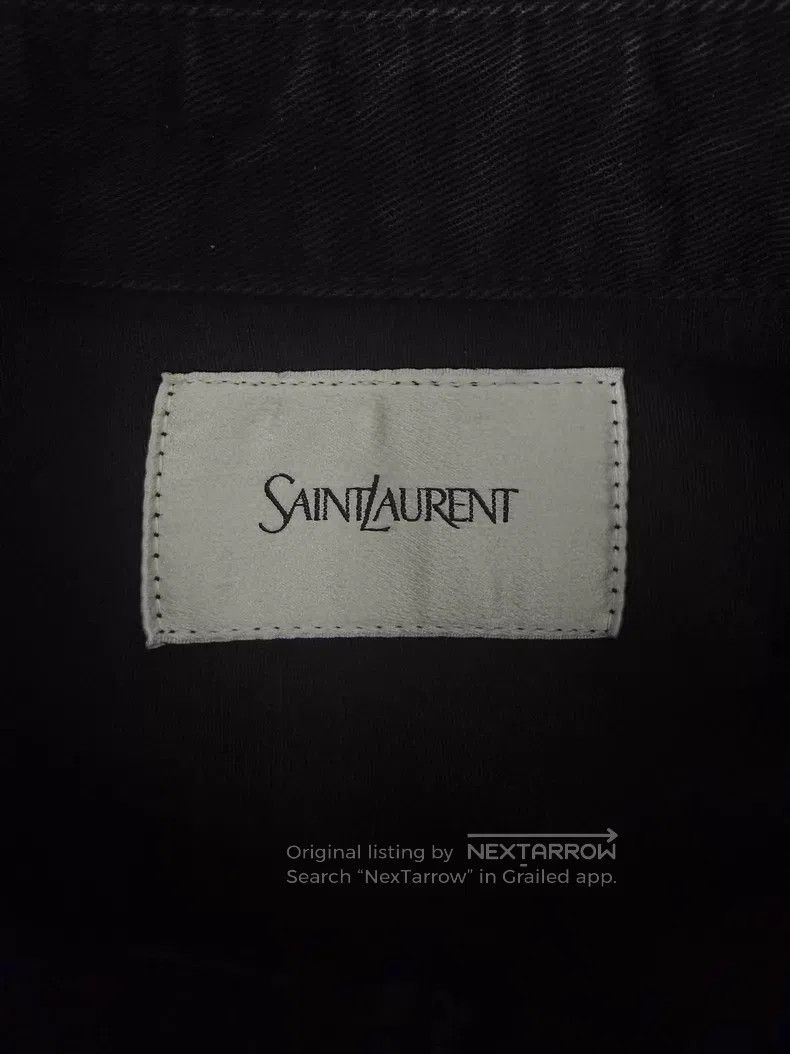 Saint Laurent Paris Saint Laurent Paris Embroidered Logo Washed Dark Grey Deni Size US XS / EU 42 / 0 - 4 Thumbnail