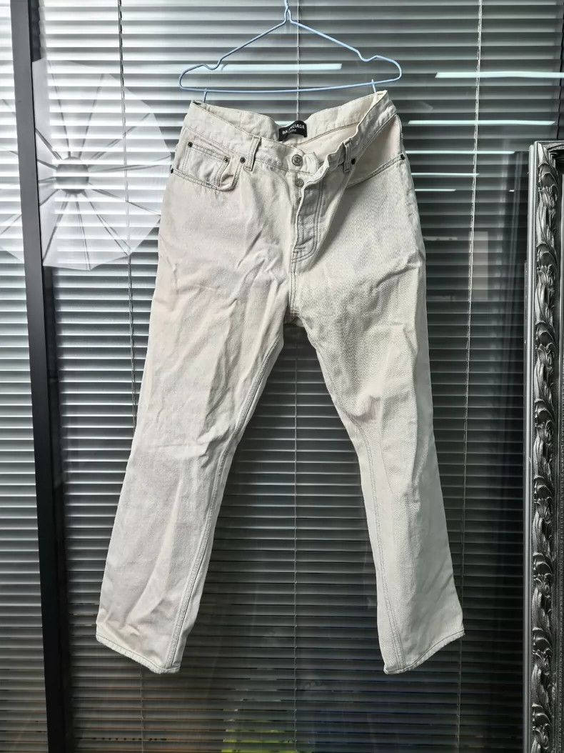Balenciaga Balenciaga size M Distressed straight-leg pleated casual p Size US 27 - 1 Thumbnail