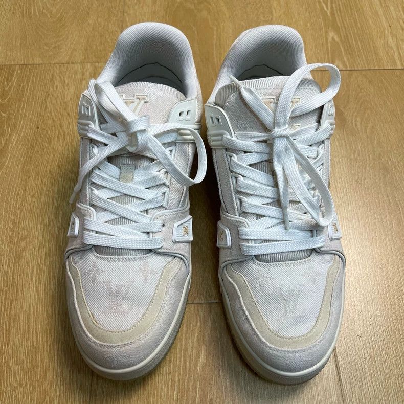 Louis Vuitton Louis Vuitton Trainer White Stampede Denim Board Shoes Size US 8.5 / EU 41-42 - 2 Thumbnail
