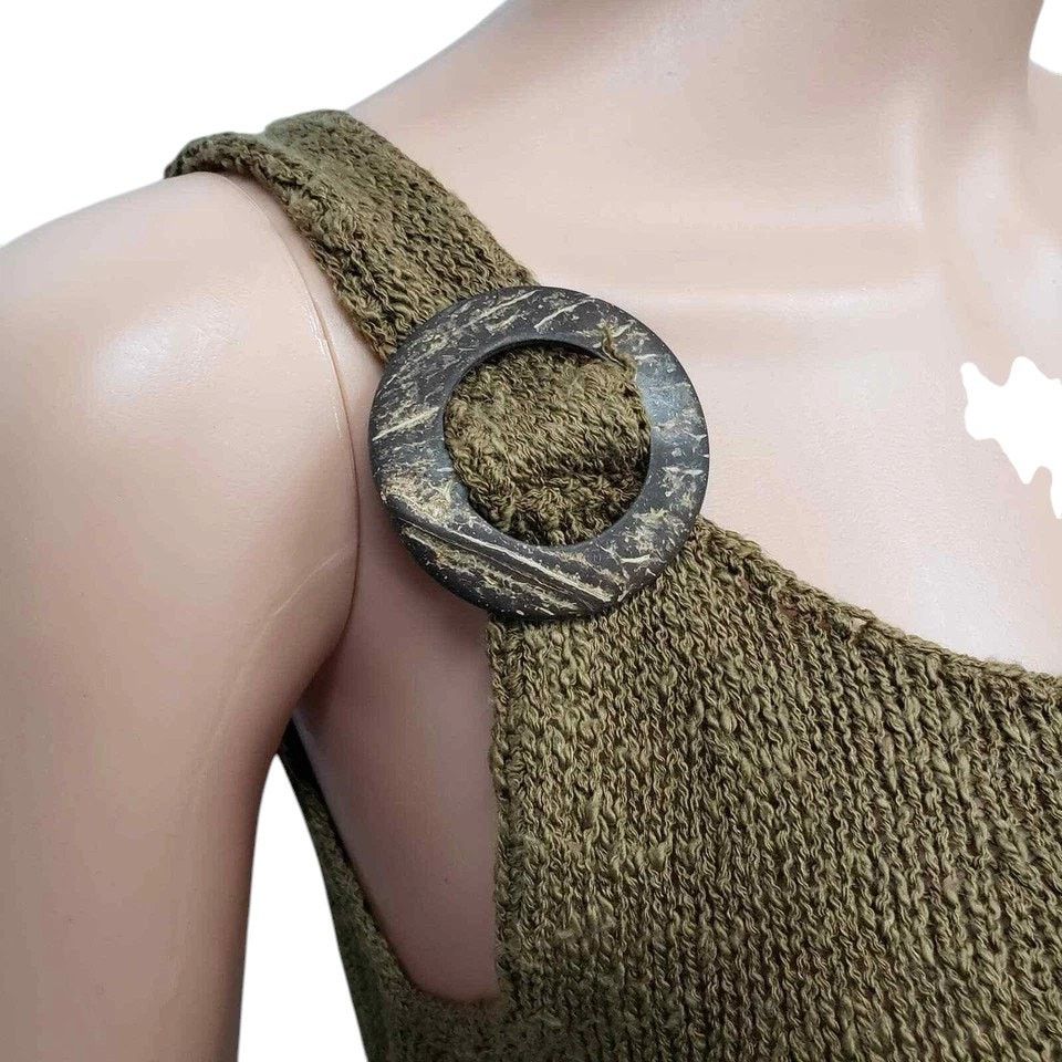 Other Kenar Sleeveless Knit Tank Top Wood Tone Rings Embellishment Size S / US 4 / IT 40 - 4 Thumbnail