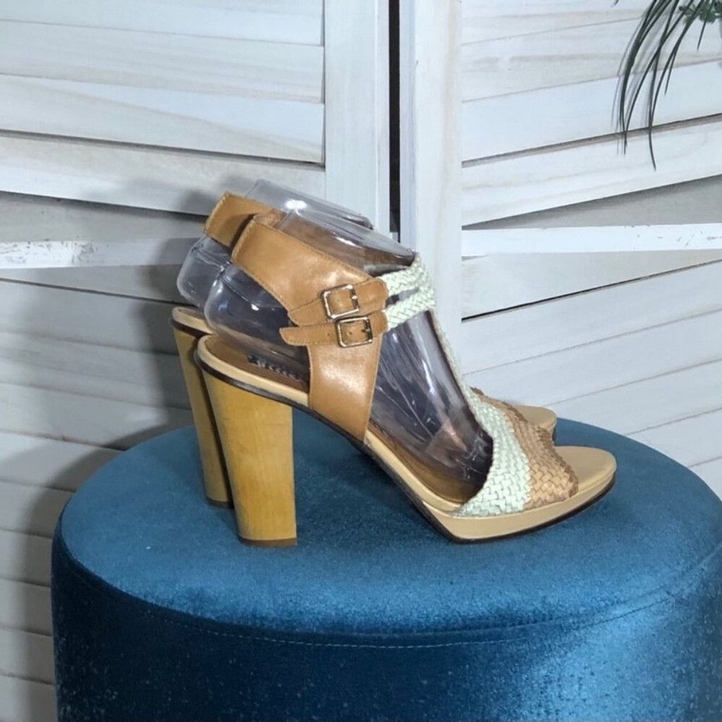 Juicy Couture Juicy Couture Wooden Heels Leather Straps Beige/White 9.5 M Size US 9.5 / IT 39.5 - 6 Thumbnail