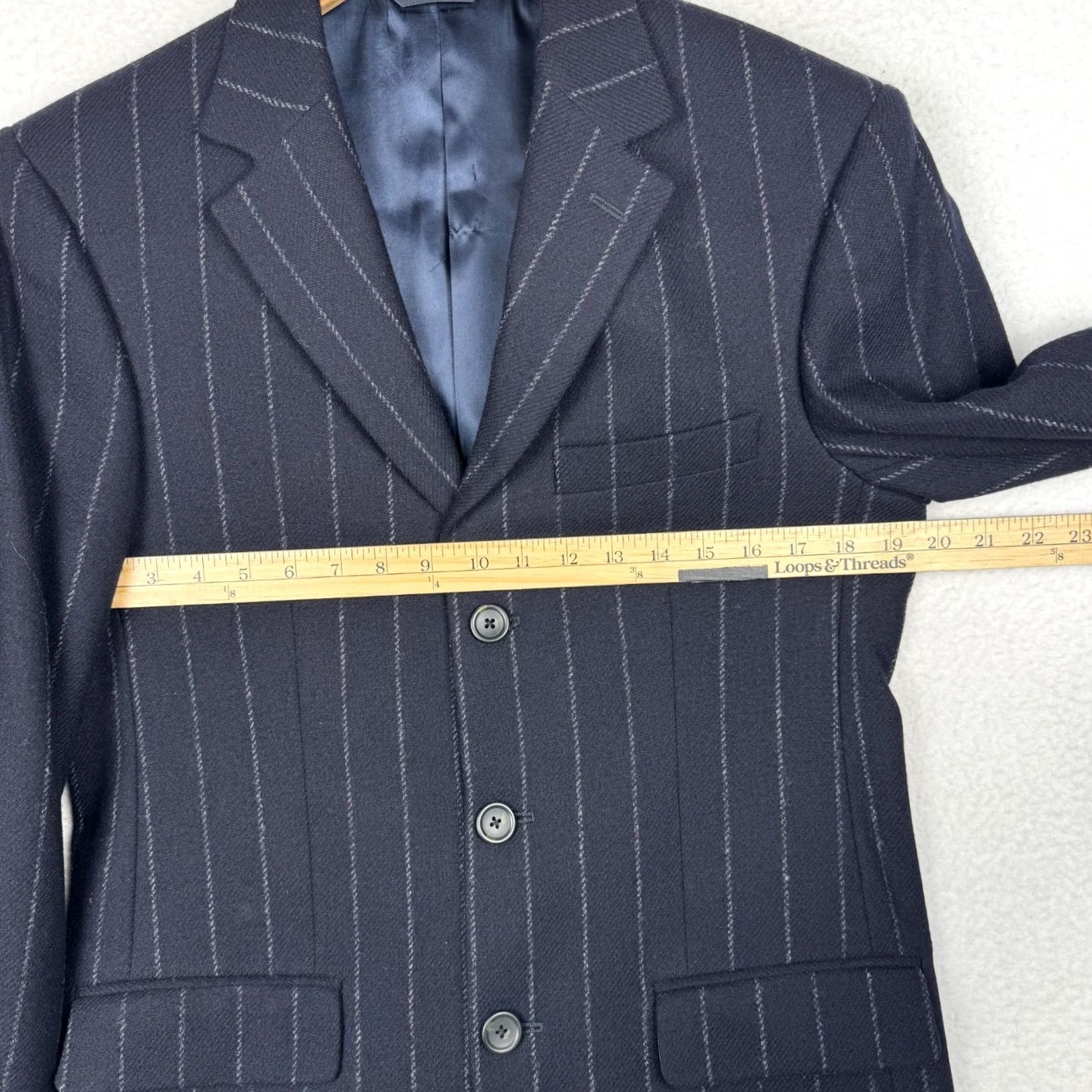 Banana Republic Banana Republic Mens Blazer Navy Blue Wool 36R 2 Piece Notch Lapel Slim Fit Coat Jacket/Coat Size 36R - 7 Thumbnail